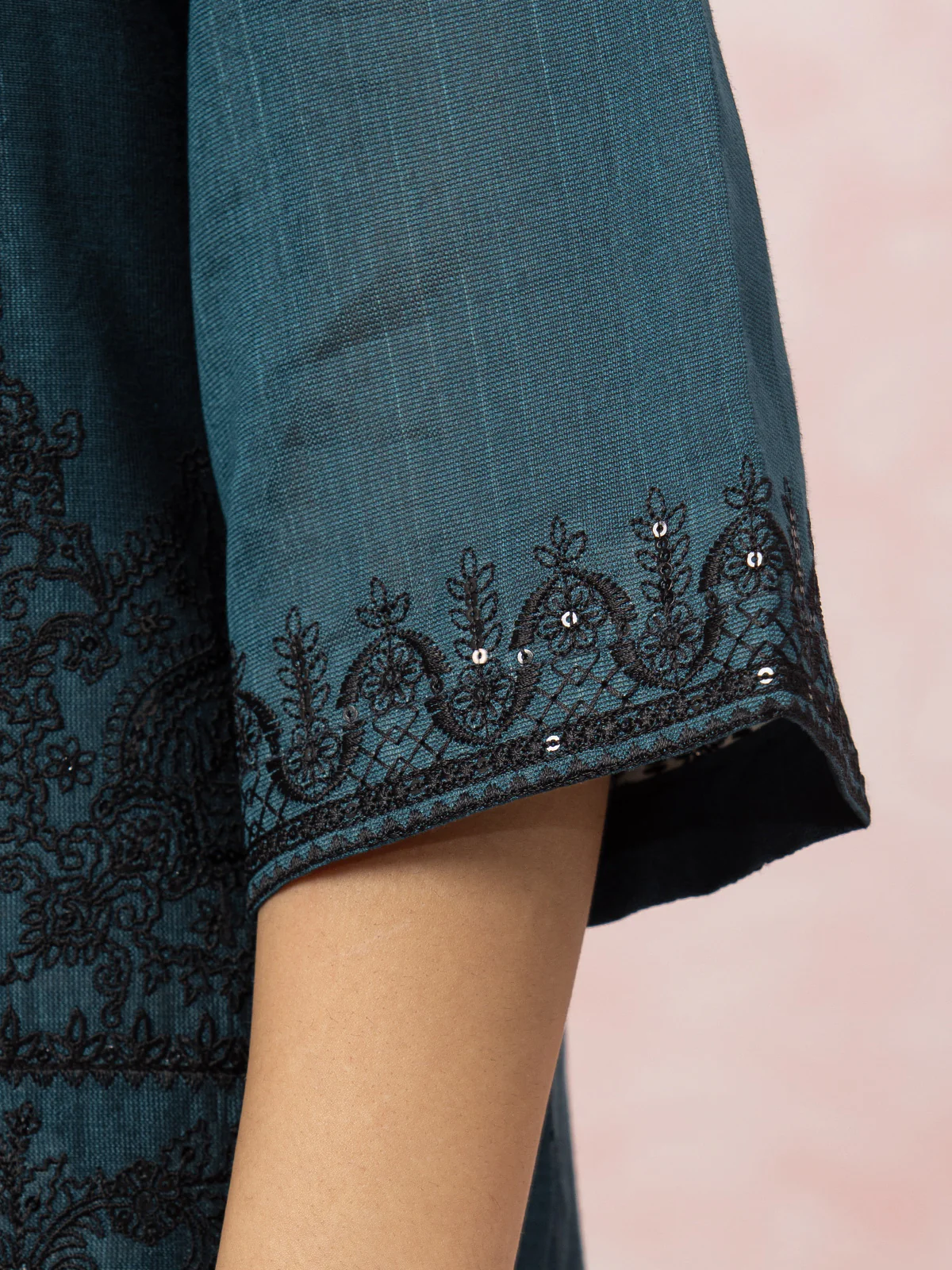 Embroidered Net Shirt Trouser - EWU22V15-25080ST - Image 4