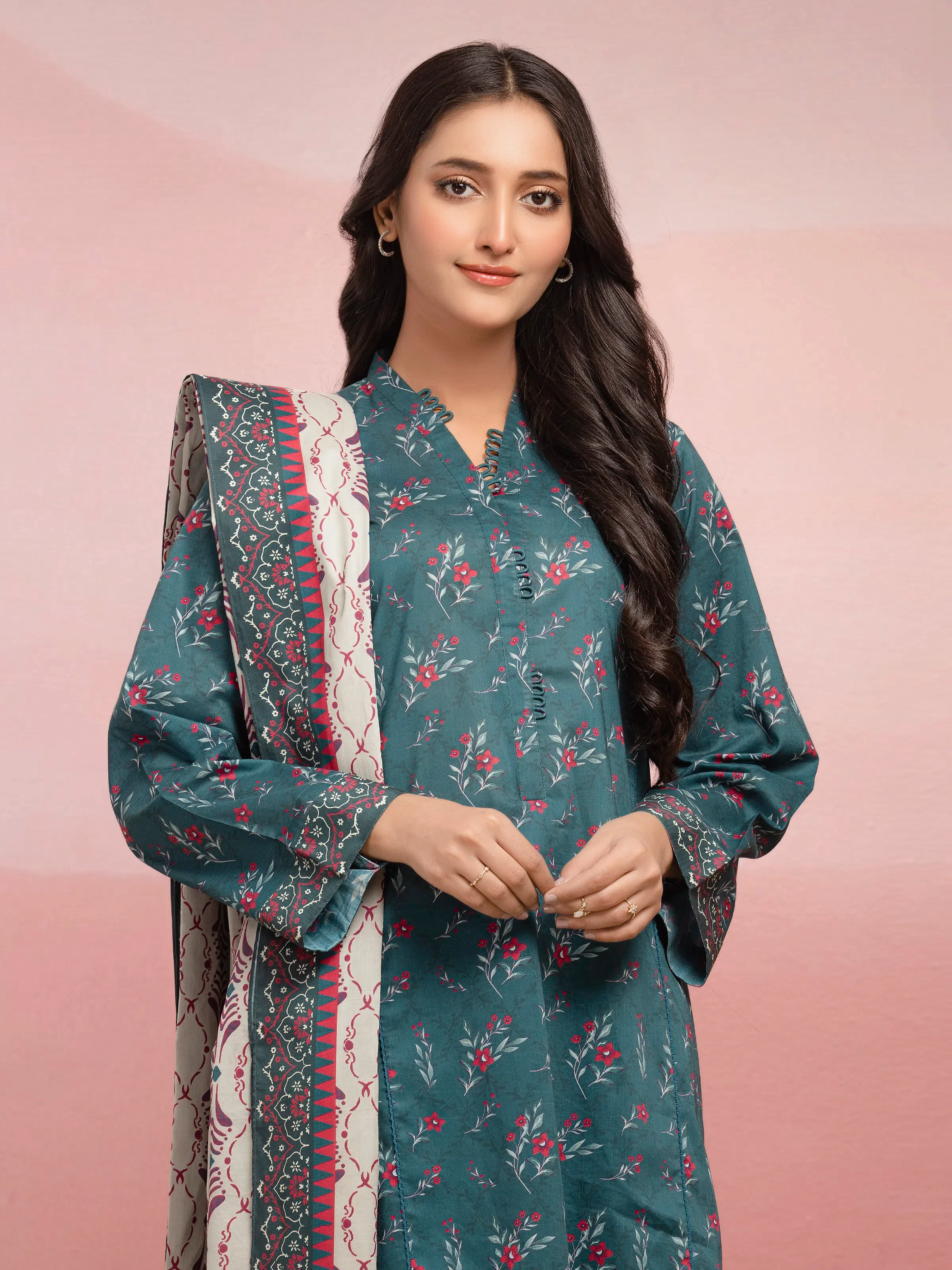 Printed Lawn Suit - EWU5A1-35124-3P - Image 4