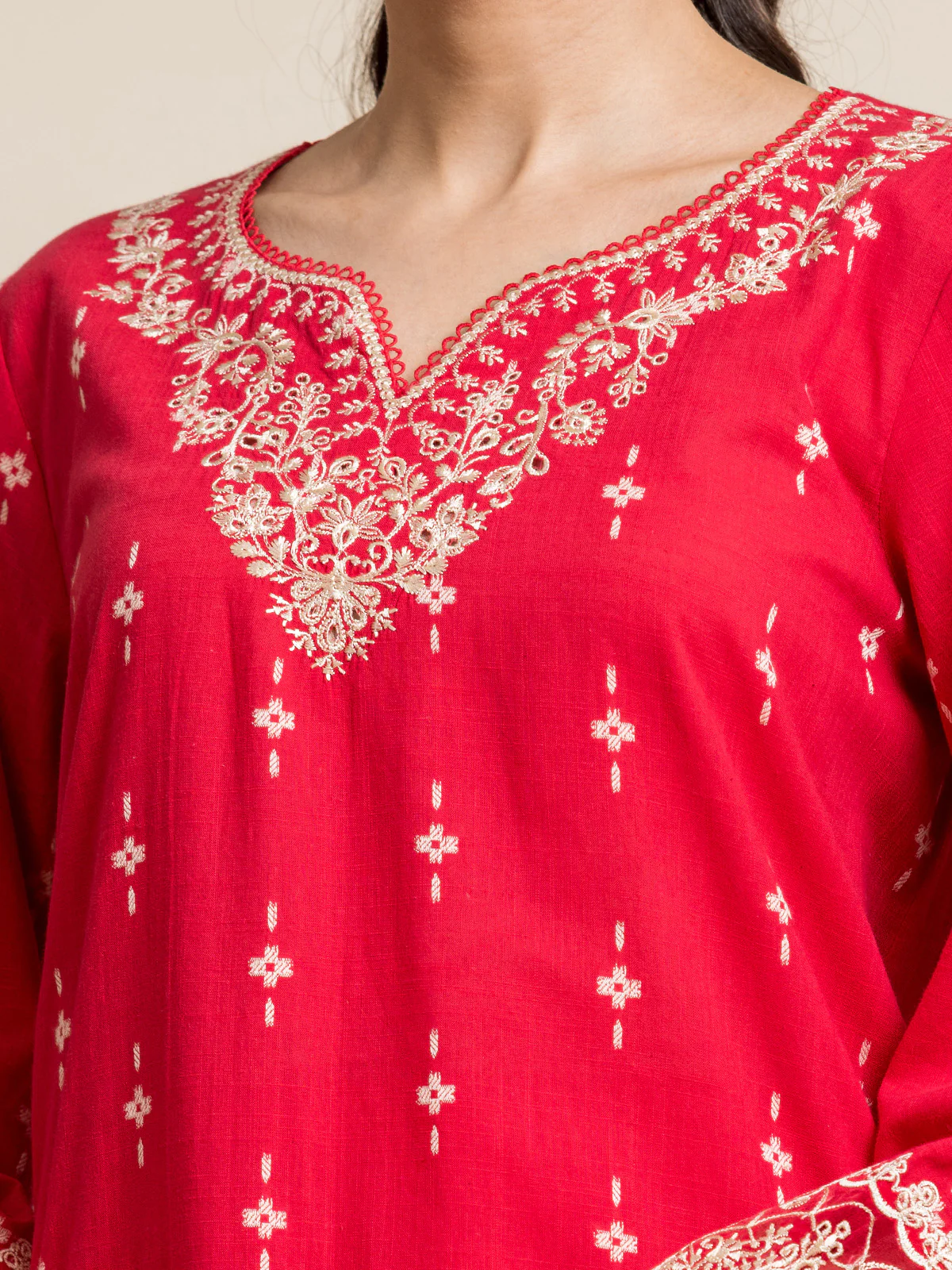 Embroidered Jacquard Suit - EWU24V3-30052-3P - Image 2
