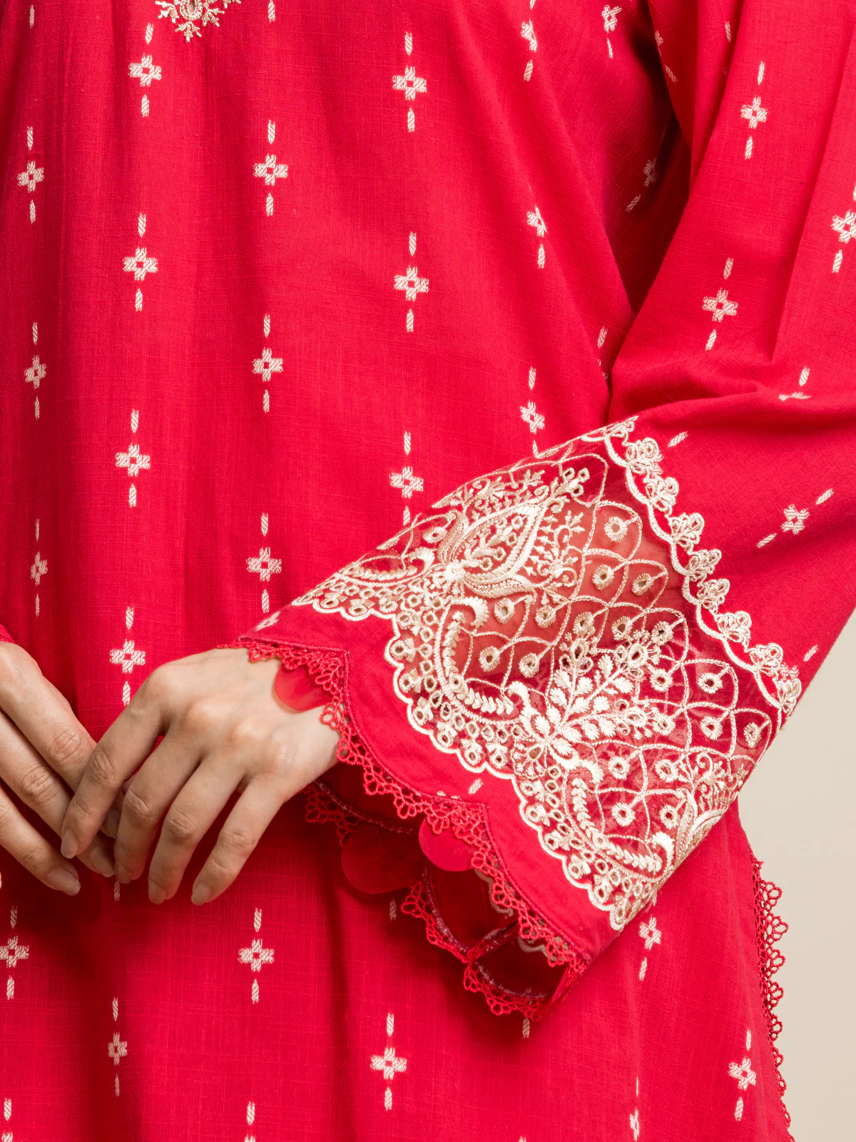 Embroidered Jacquard Suit - EWU24V3-30052-3P - Image 3
