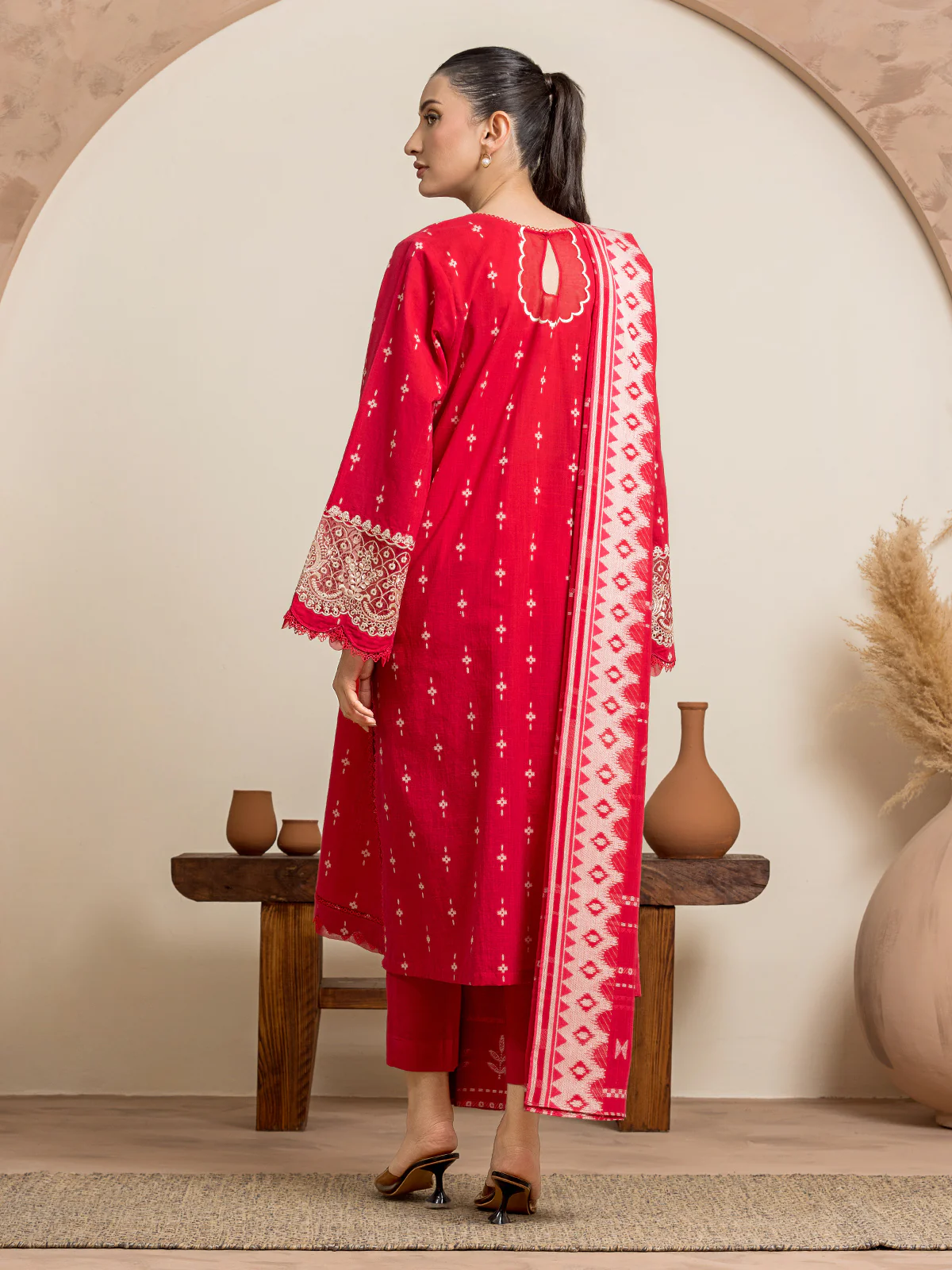 Embroidered Jacquard Suit - EWU24V3-30052-3P - Image 4