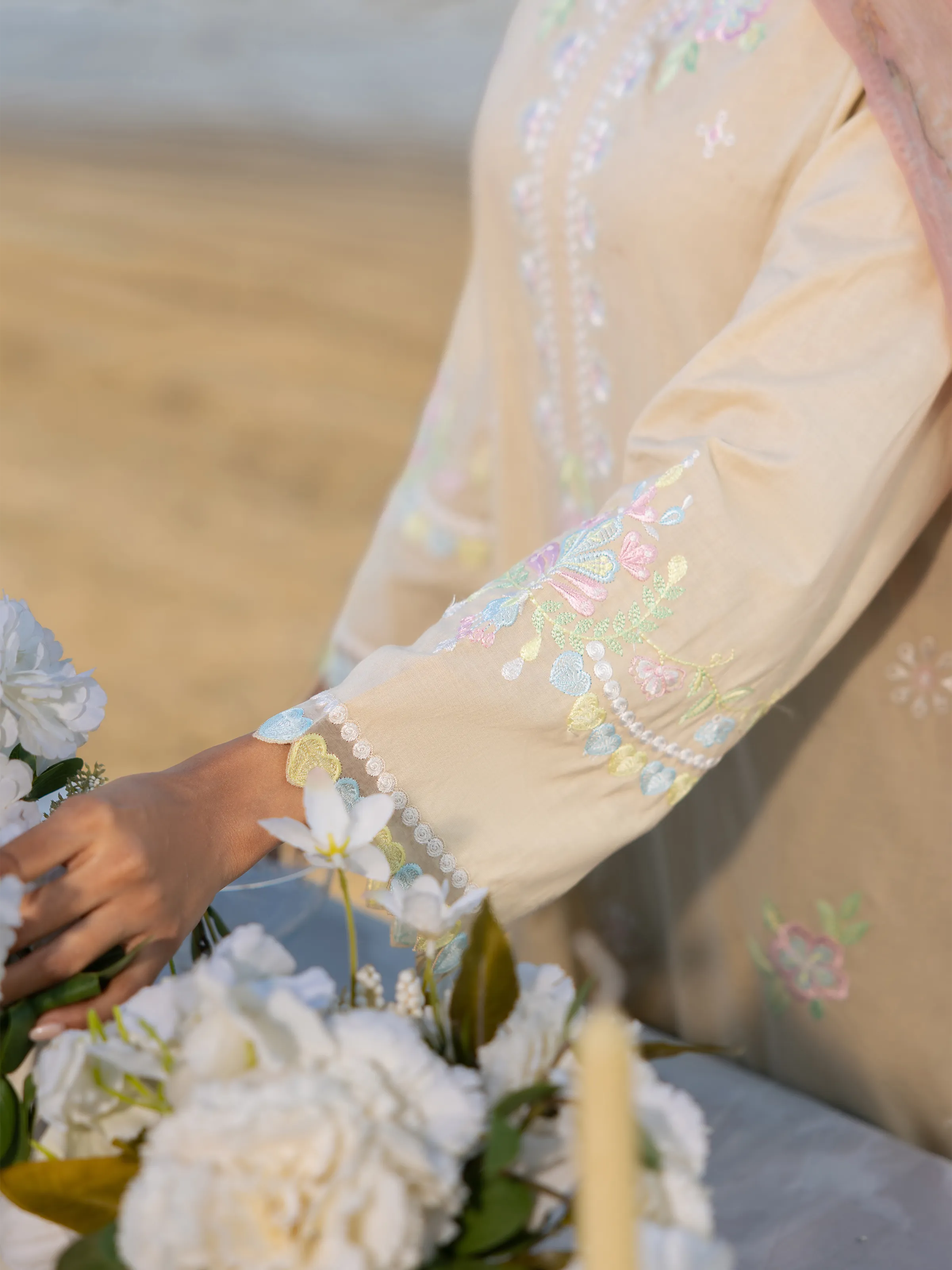Embroidered Cambric Suit - EWU6V2-33446-3P - Image 3