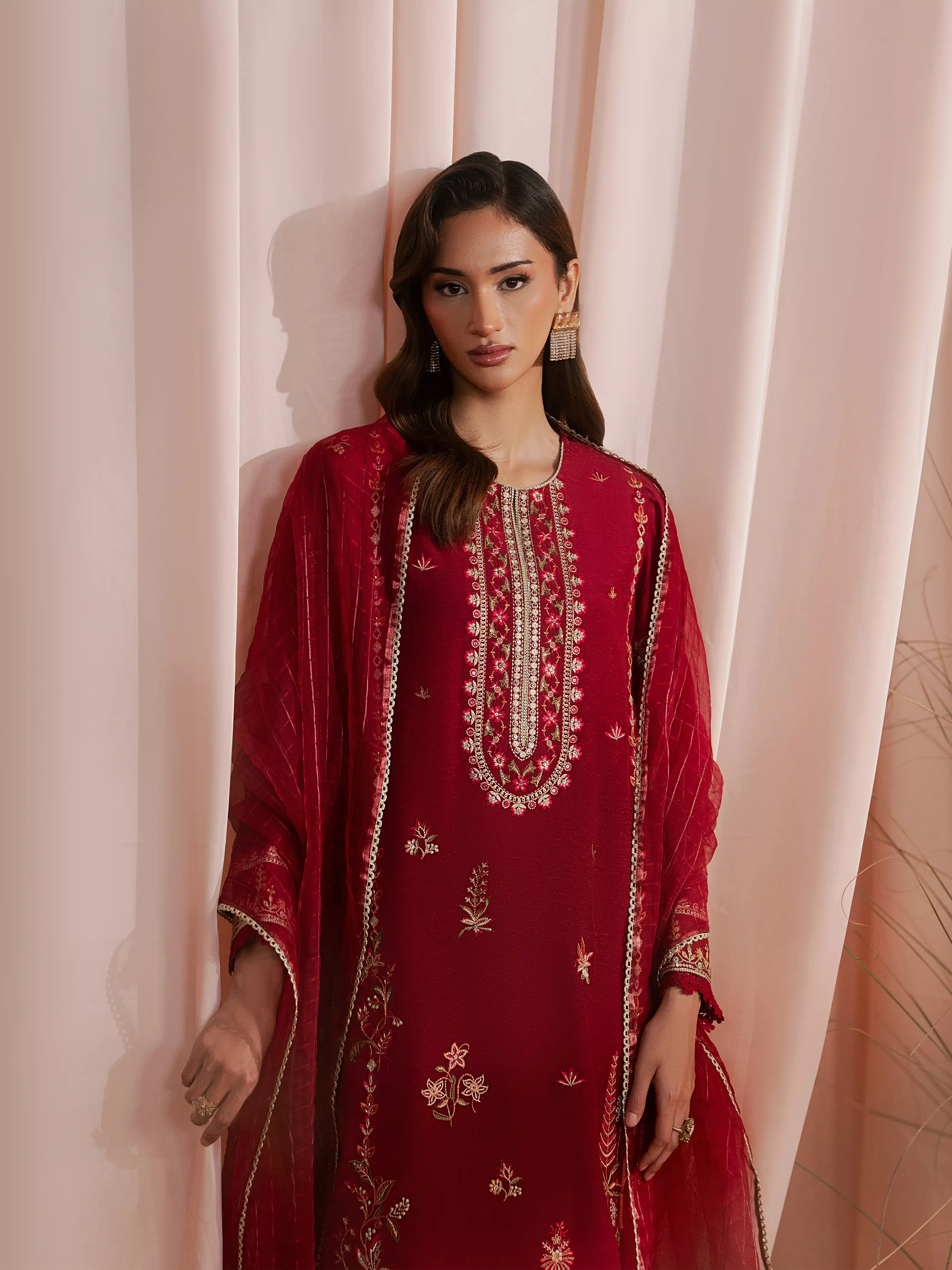 Embroidered Karandi Suit - EWU6V22-32091-3P - Image 2