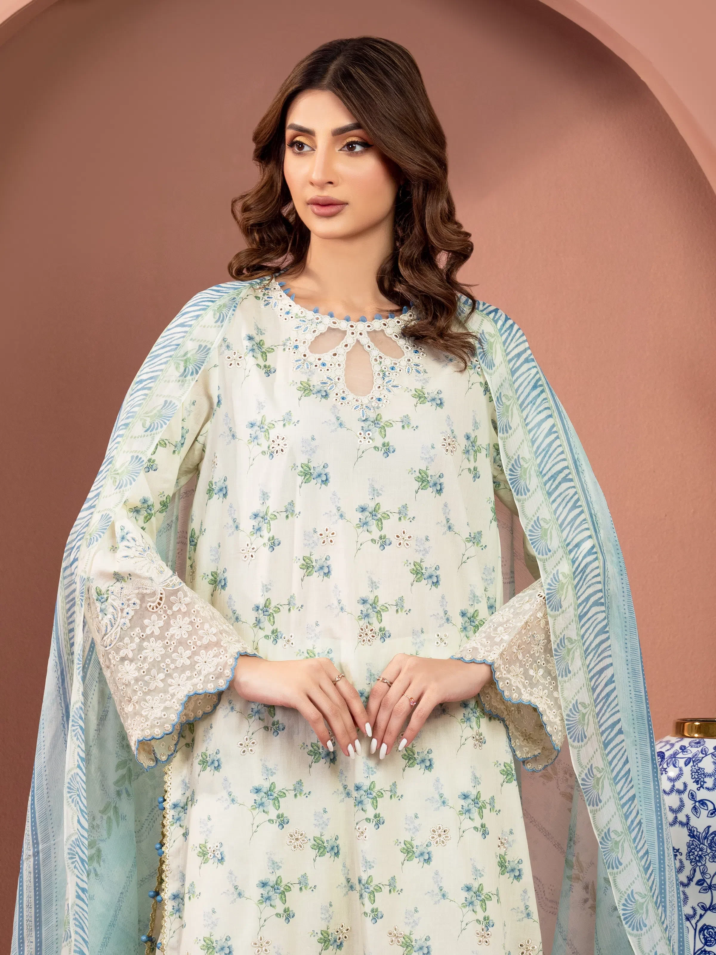Embroidered Lawn Shirt Trouser - EWU5V1-31482ST - Image 2