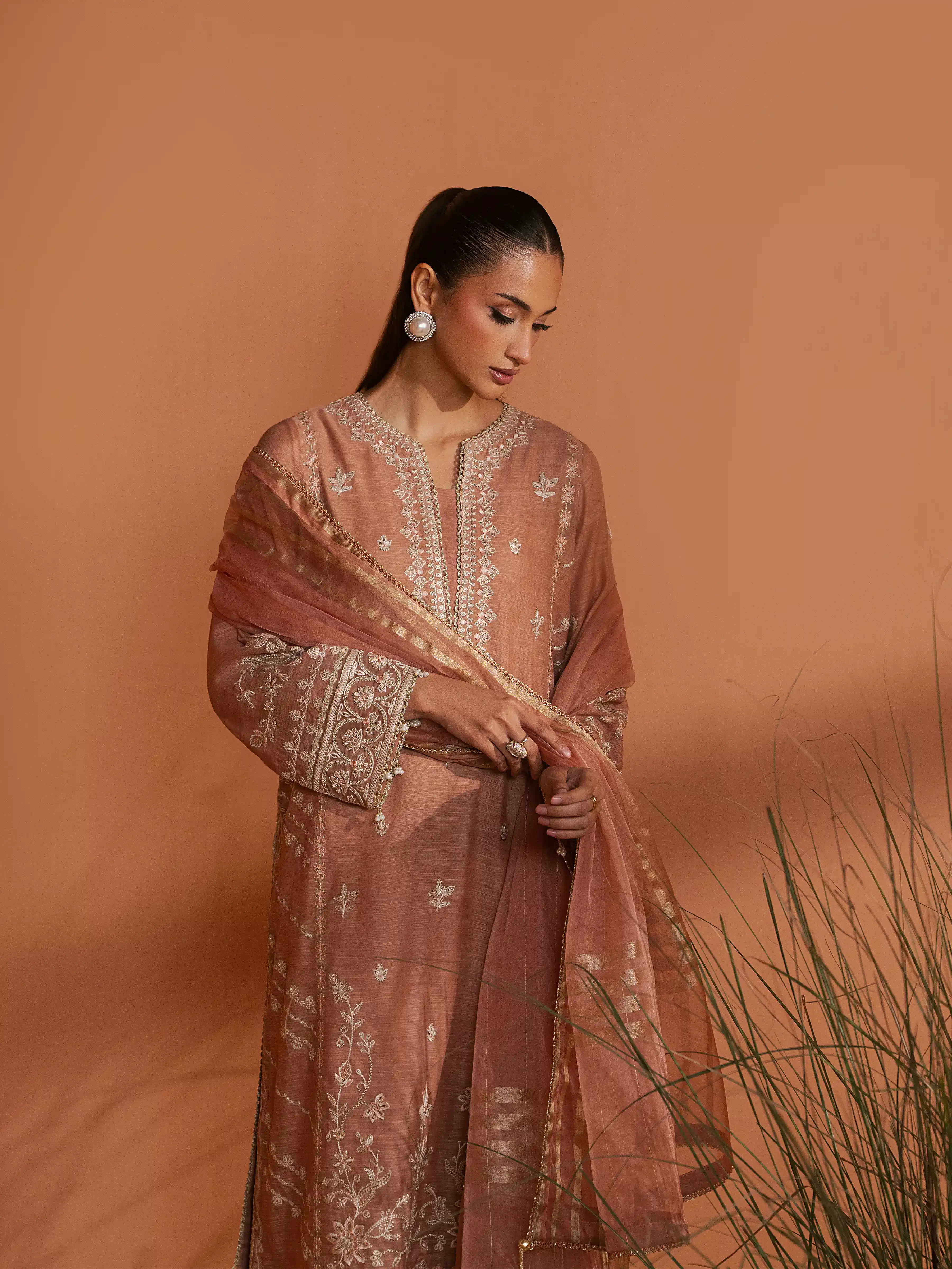 Embroidered Munar Suit - EWU6V21-32060-3P - Image 4