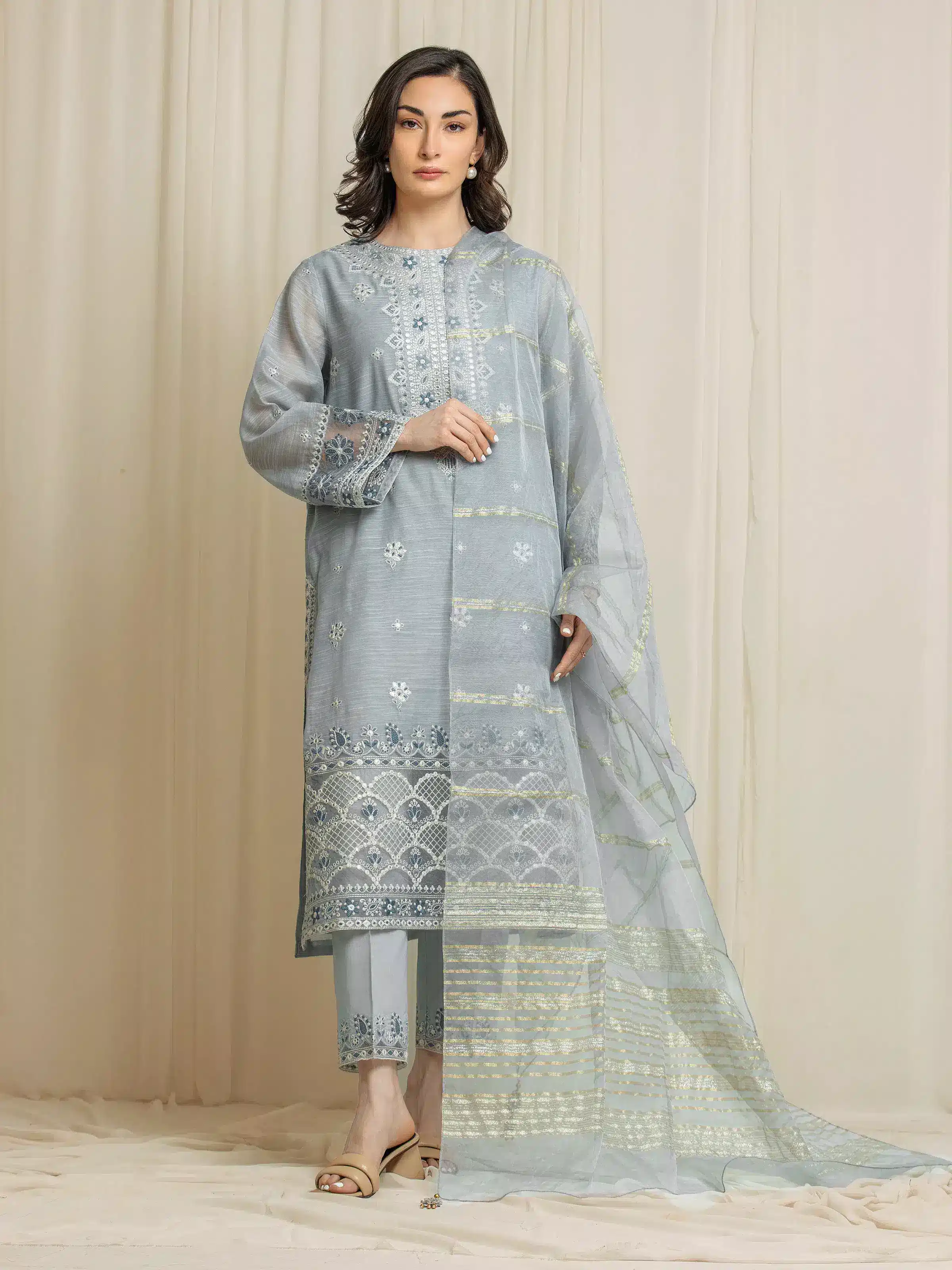 Unstitched Embroidered Munar Suit - EWU6V21-32061-3P