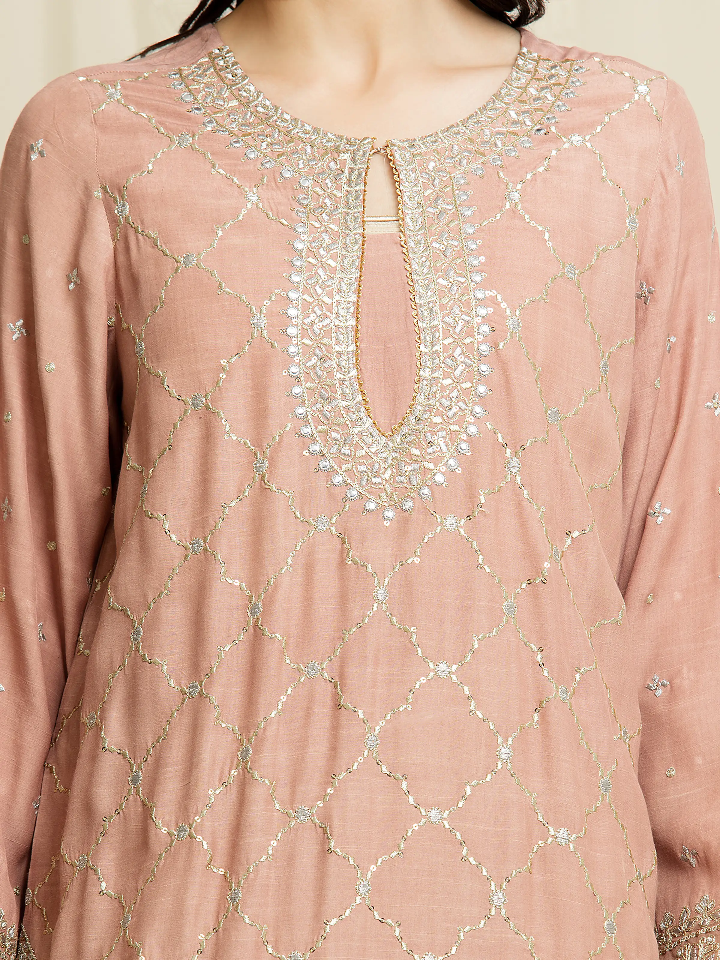 Embroidered Silk Suit - EWU6V16-32095-3P - Image 2