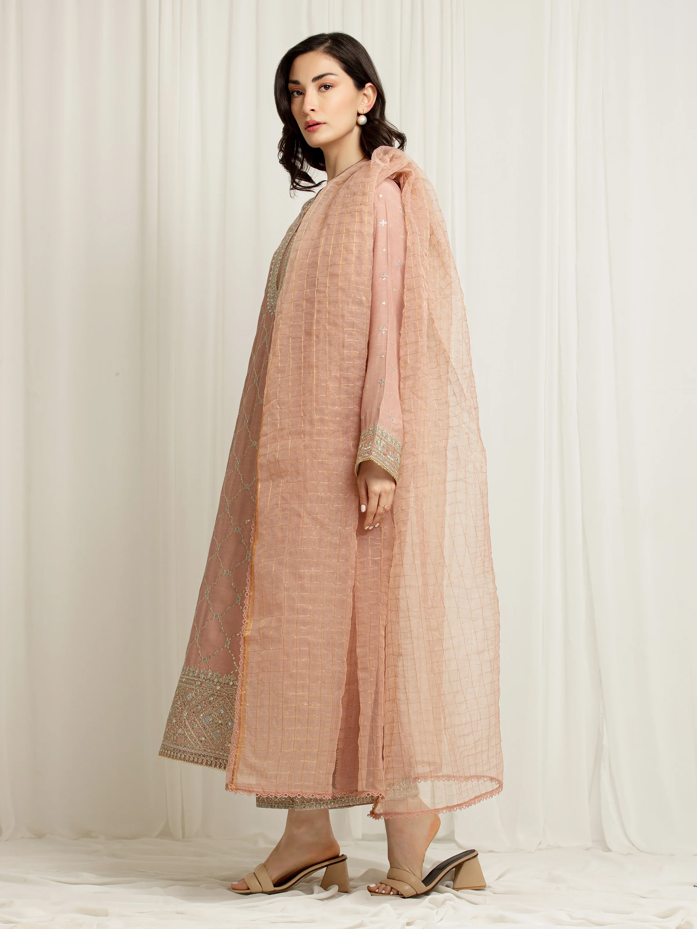 Embroidered Silk Suit - EWU6V16-32095-3P - Image 4