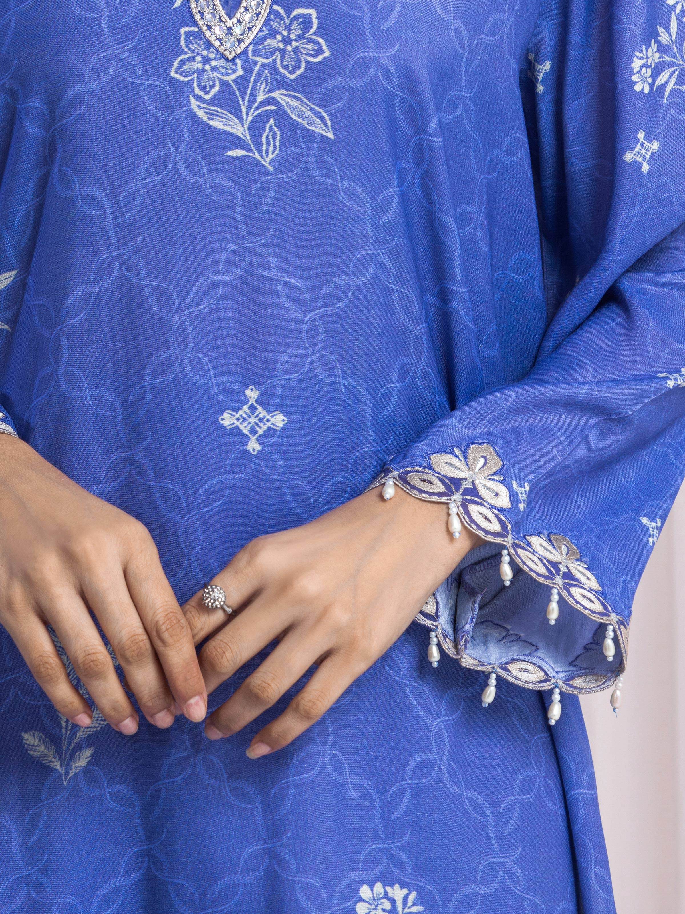 Embroidered Silk Suit - EWU6V16-33530-3P - Image 4