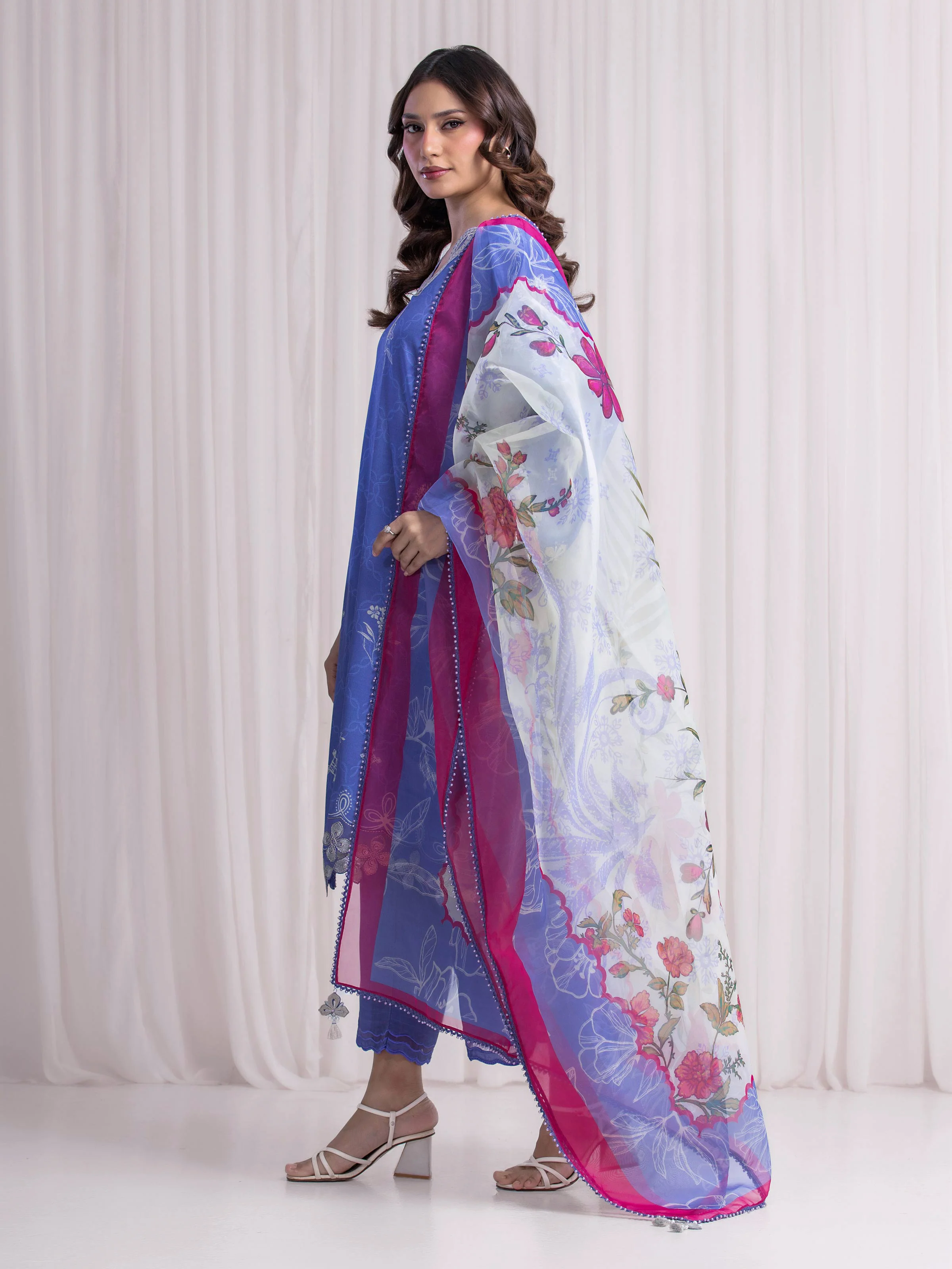 Embroidered Silk Suit - EWU6V16-33530-3P - Image 5