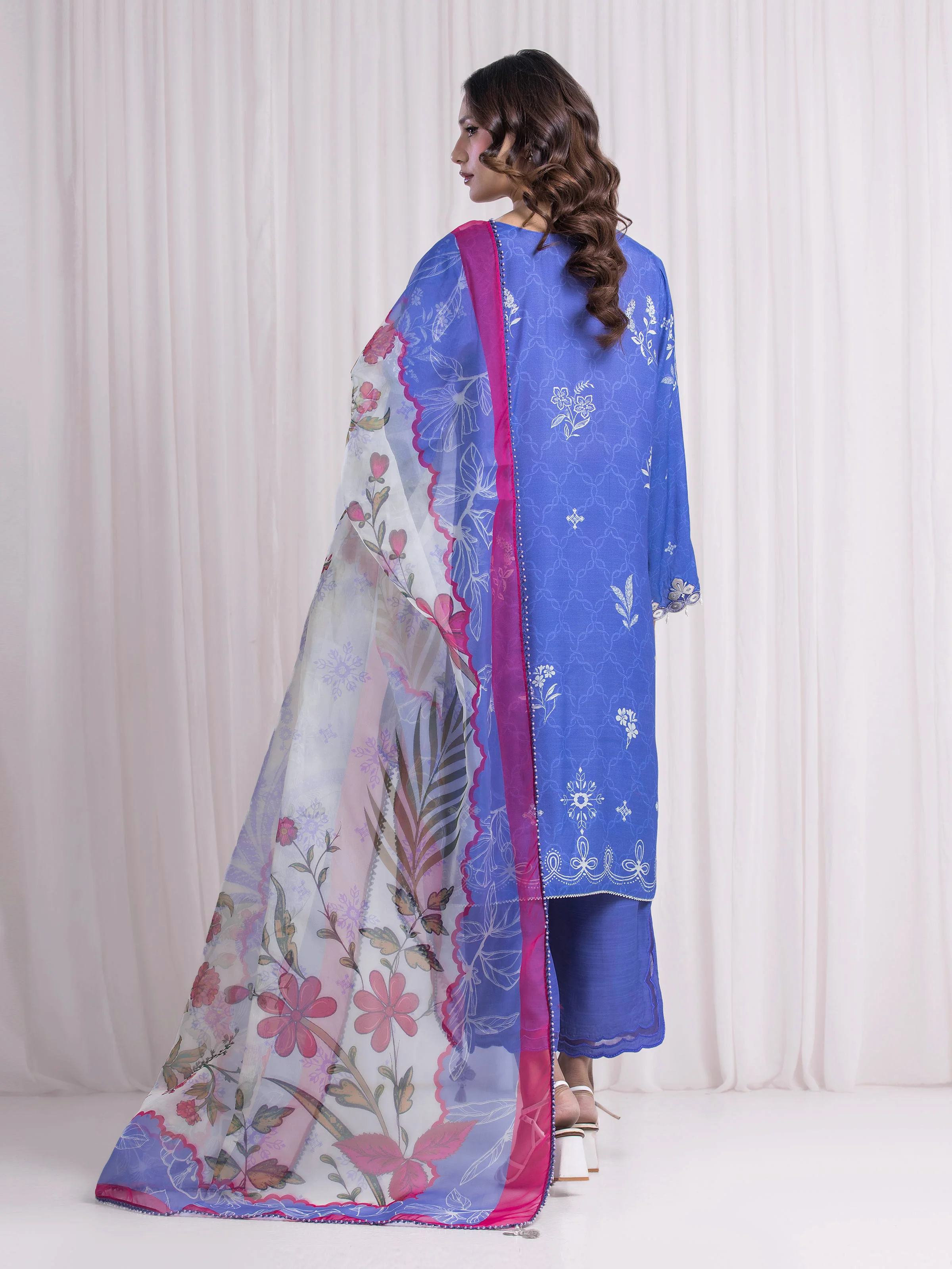 Embroidered Silk Suit - EWU6V16-33530-3P - Image 6