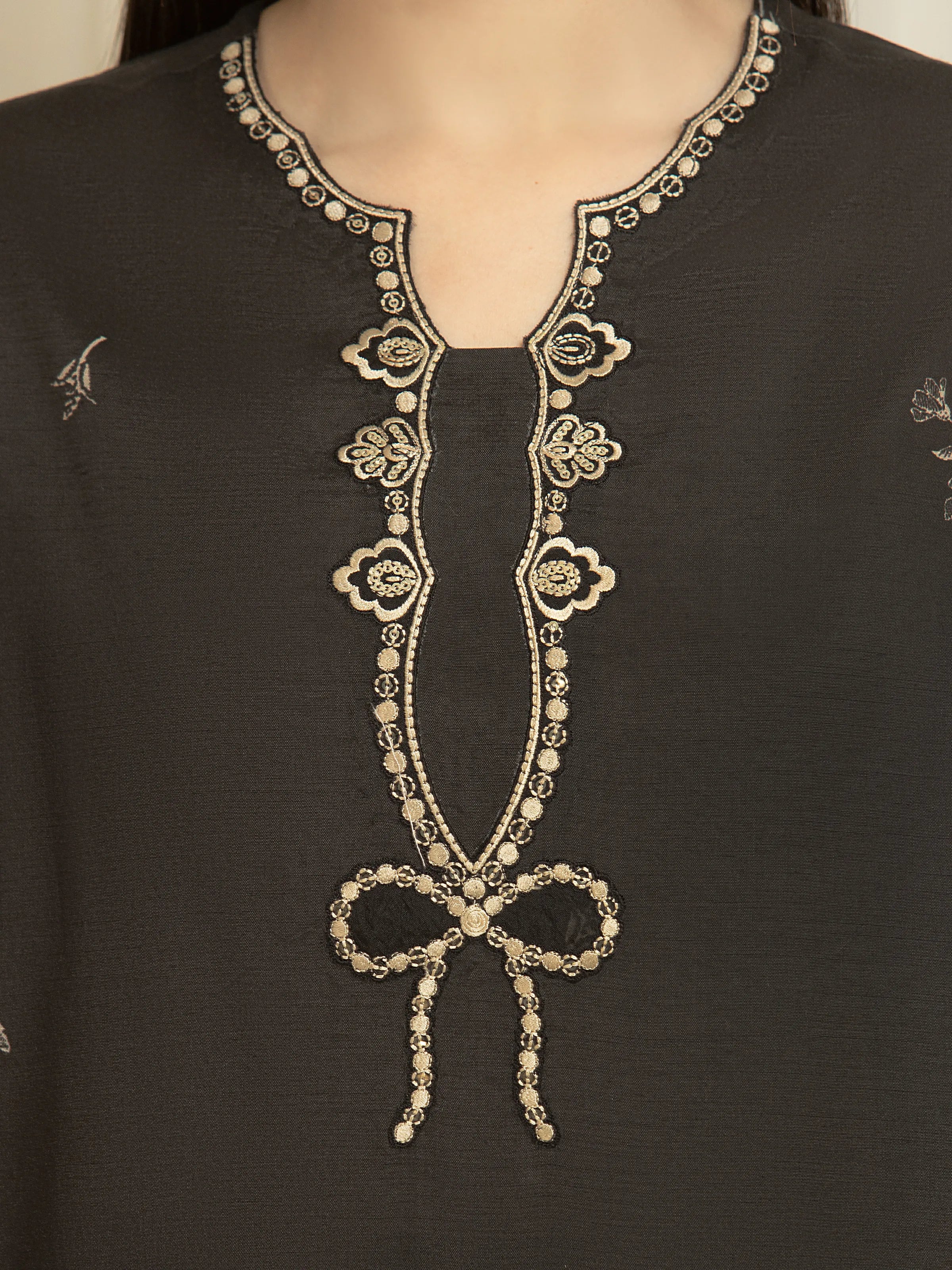 Embroidered Silk Suit - EWU6V16-33536-3P - Image 4