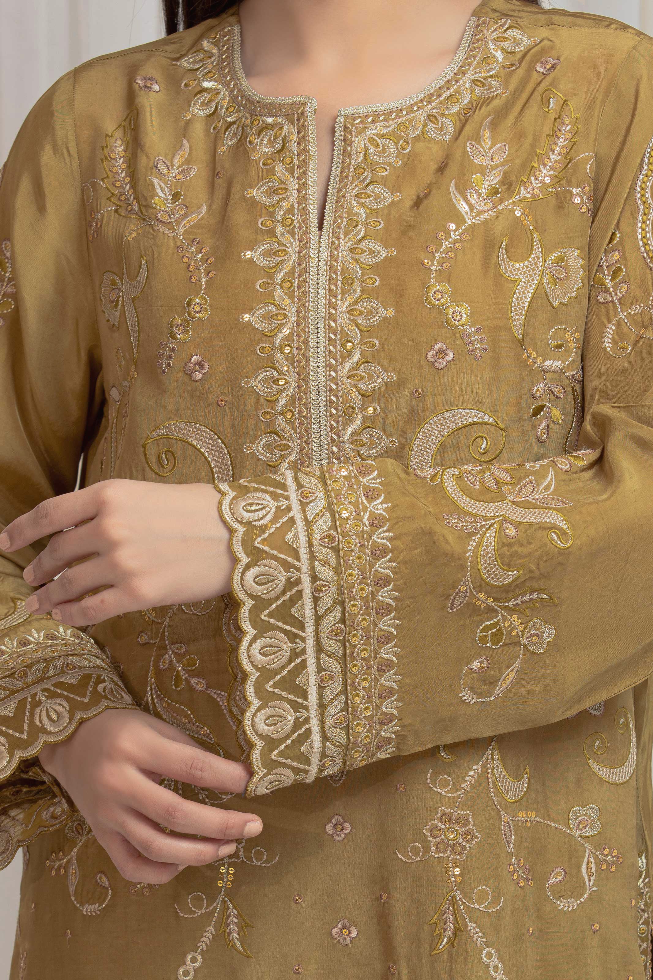 Embroidered Silk Suit - EWU6V24-32101-3P - Image 3