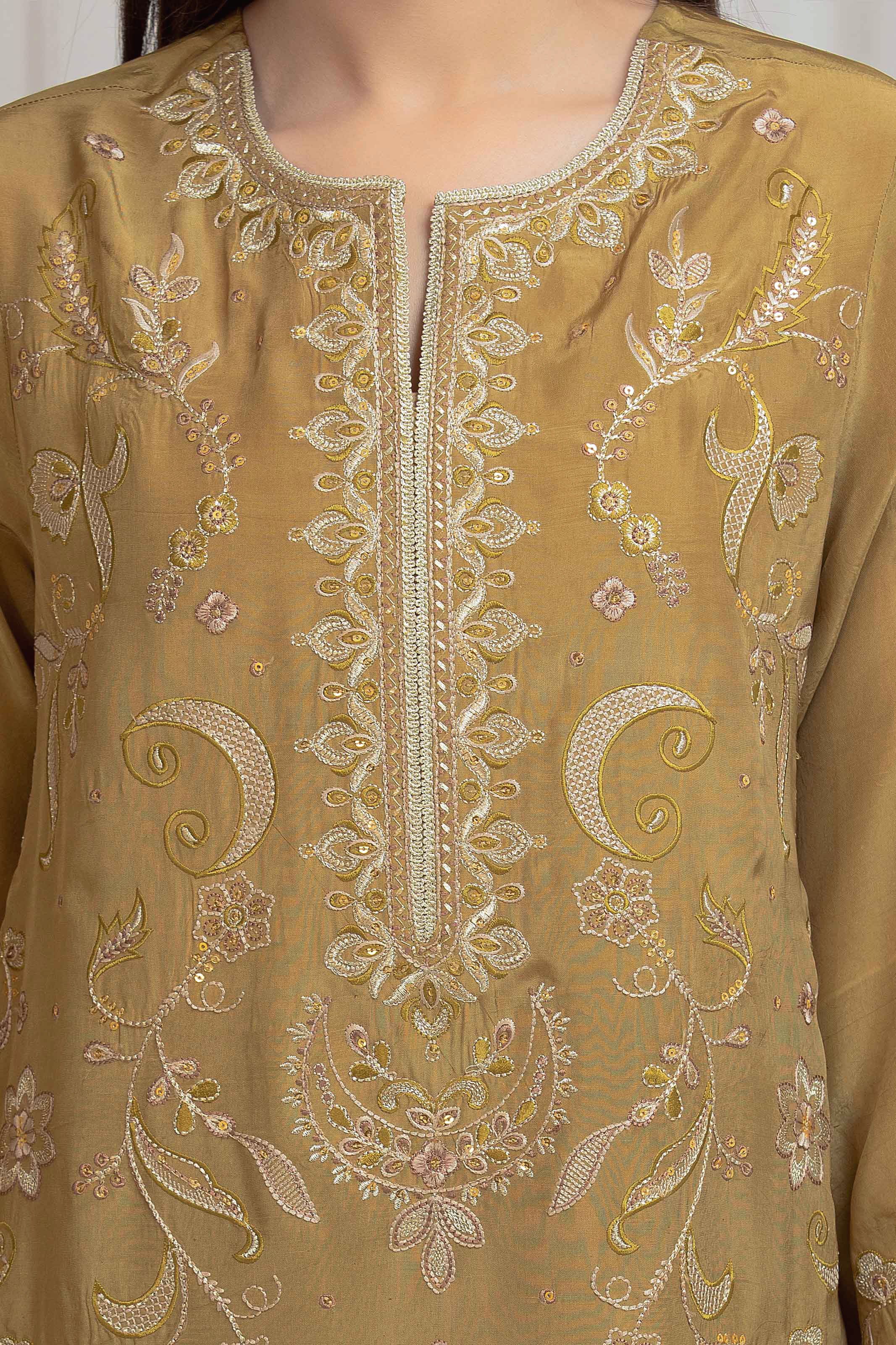 Embroidered Silk Suit - EWU6V24-32101-3P - Image 4