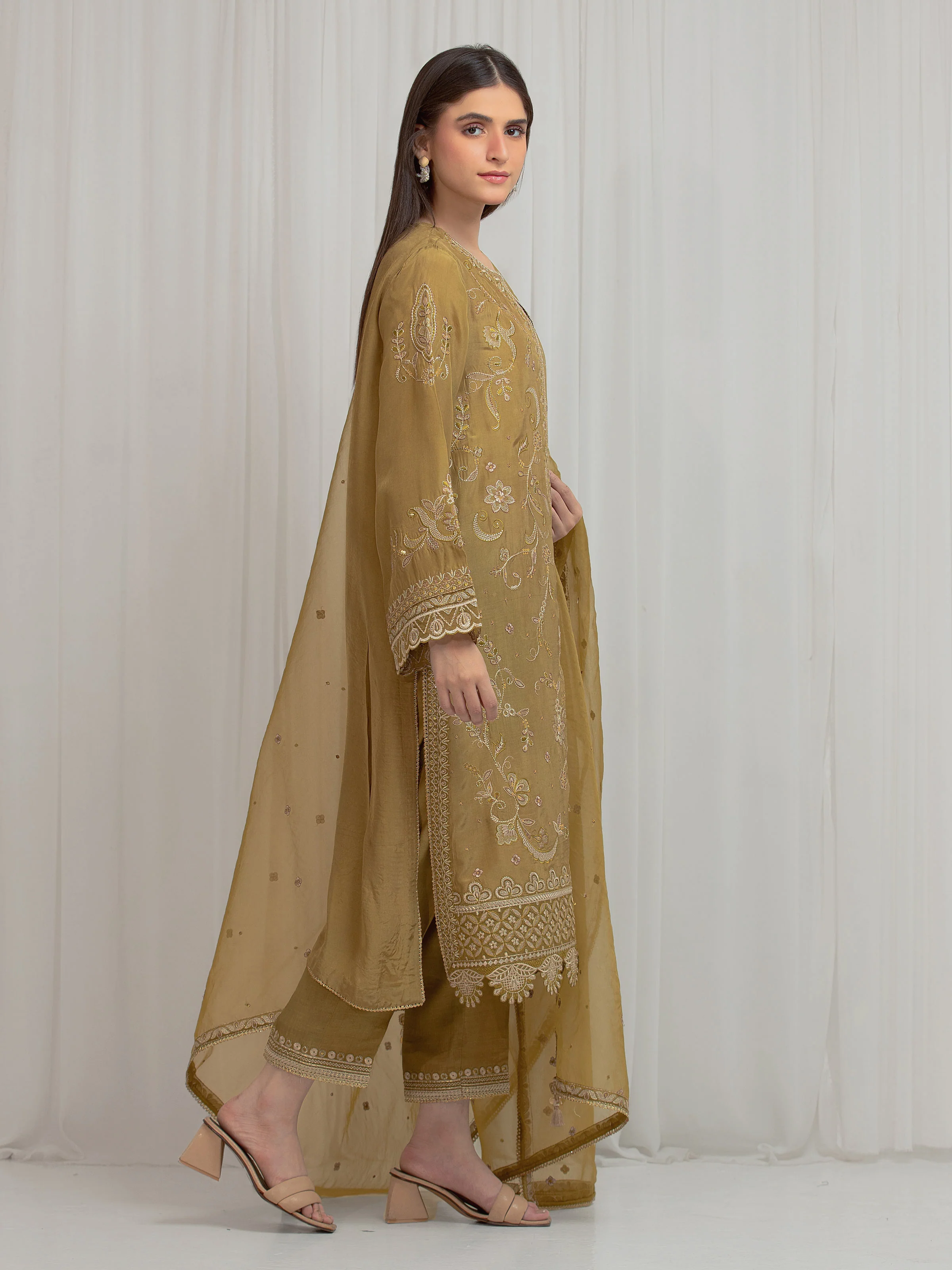 Embroidered Silk Suit - EWU6V24-32101-3P - Image 5
