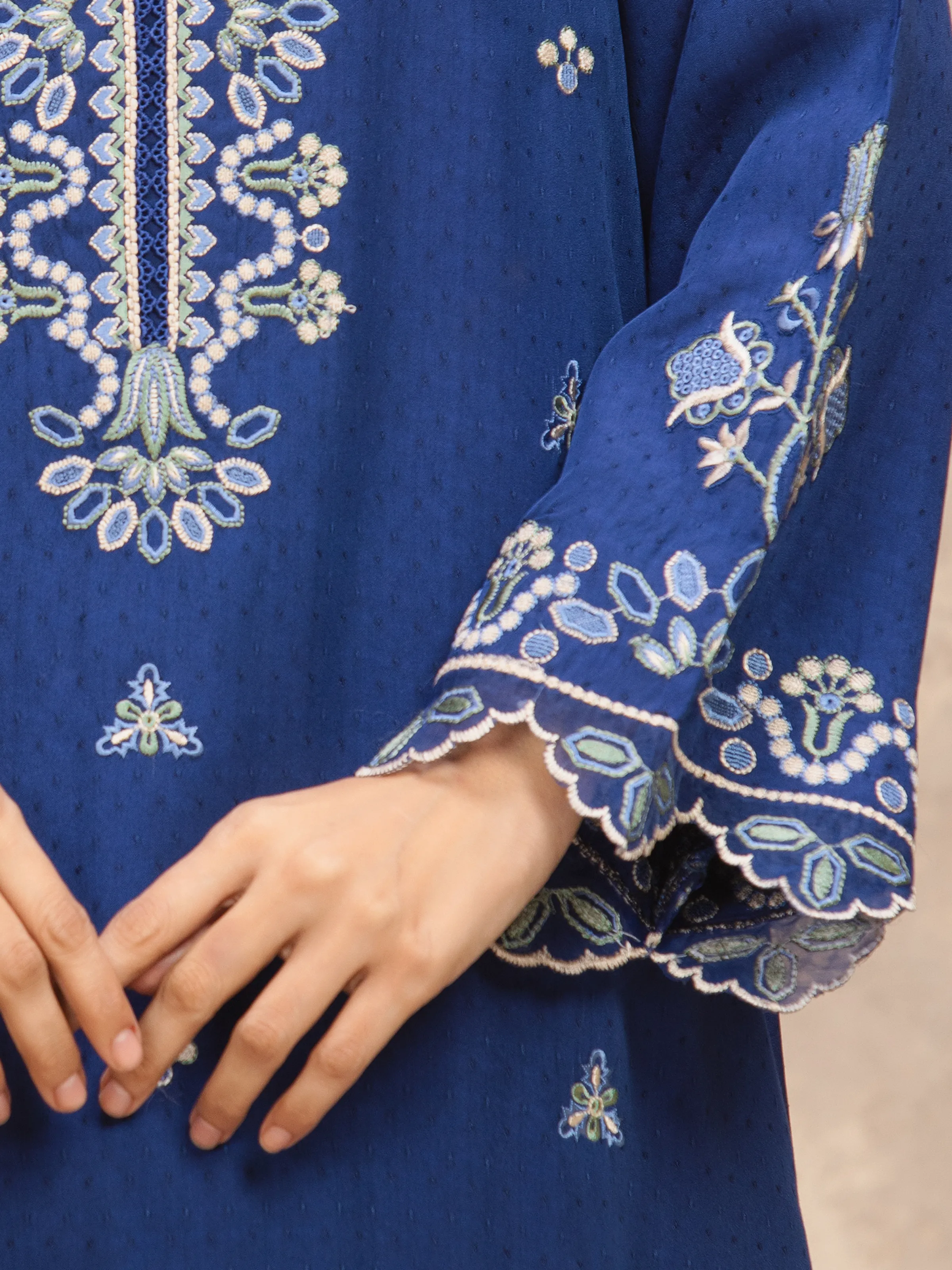 Embroidered Viscose Suit - EWU5V19-32033-3P - Image 3