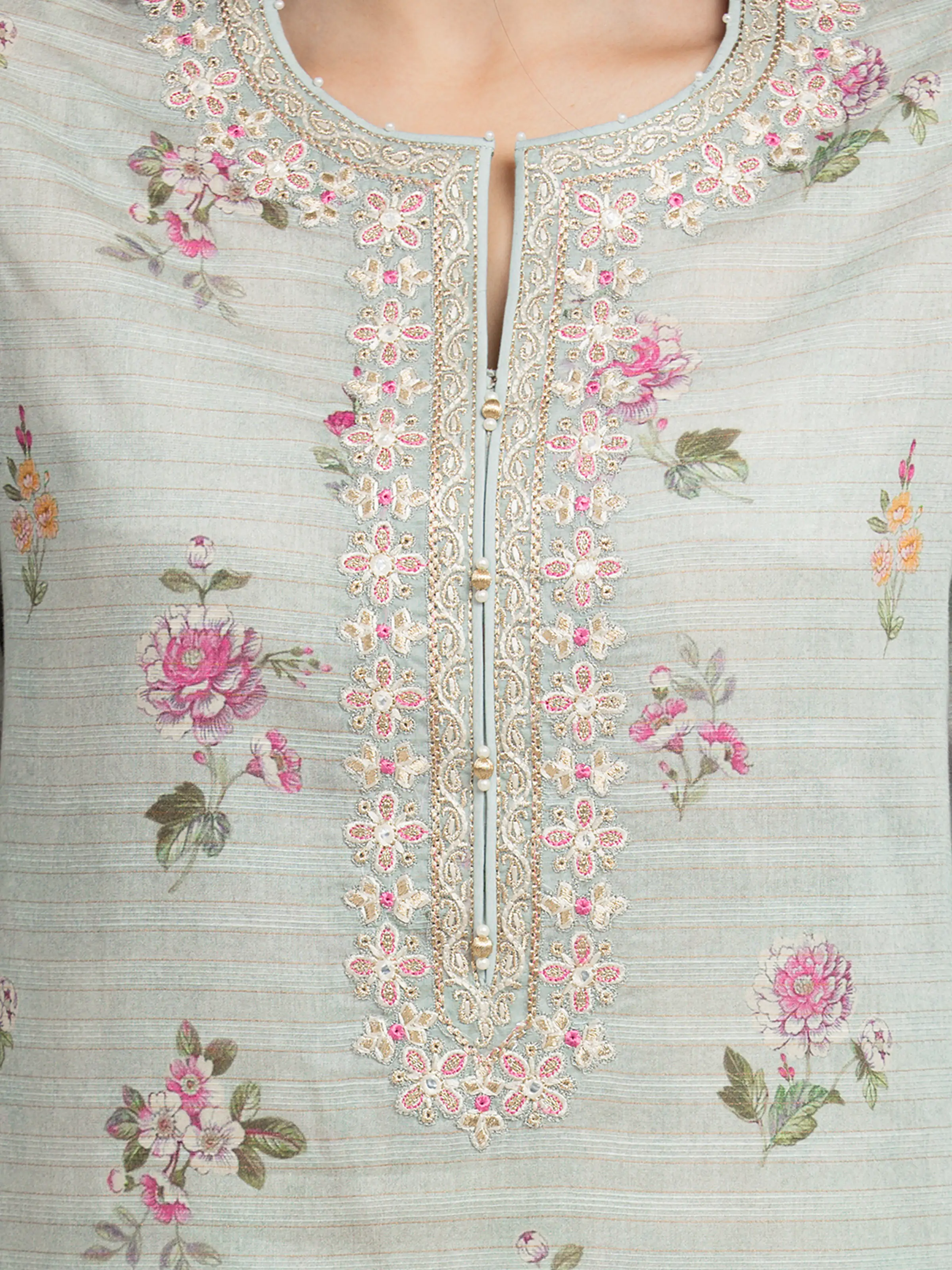Embroidered Zari Lawn Suit - EWU6V23-33413-3P - Image 4