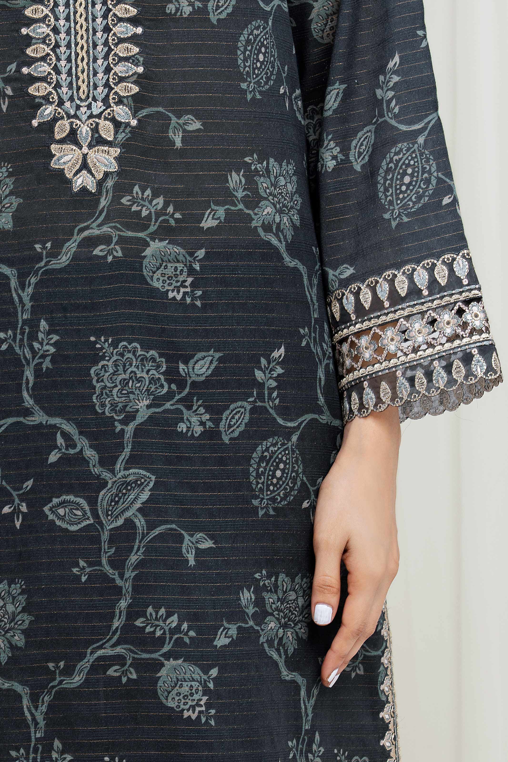 Embroidered Zari Lawn Suit - EWU6V23-33402-3P - Image 4