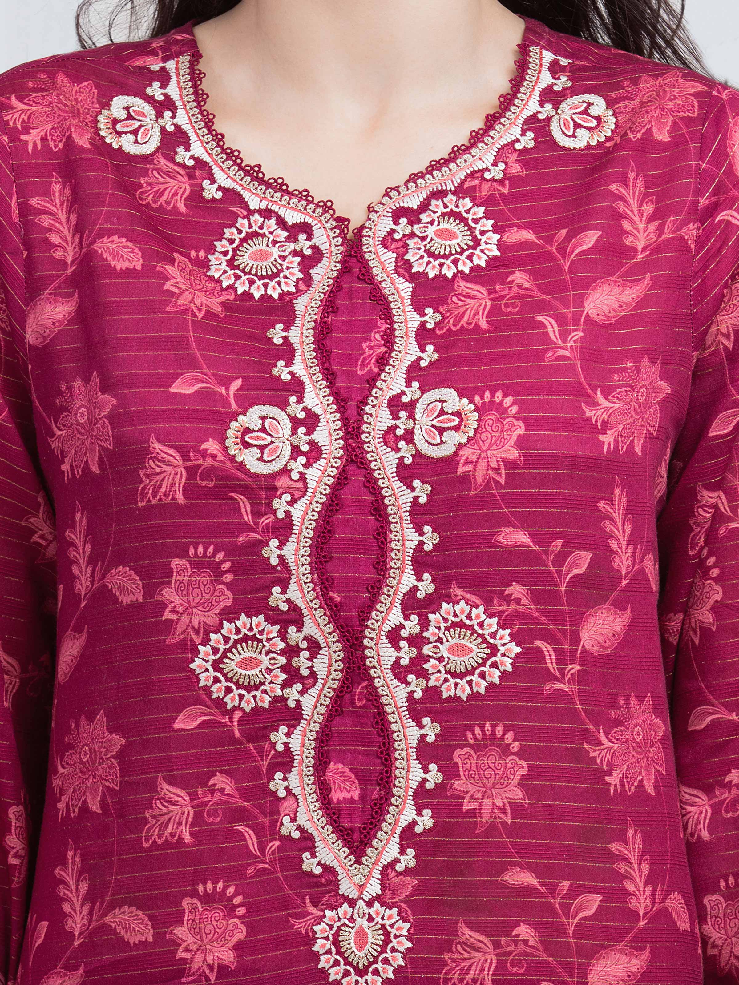 Embroidered Zari Lawn Suit - EWU6V23-33417-3P - Image 4