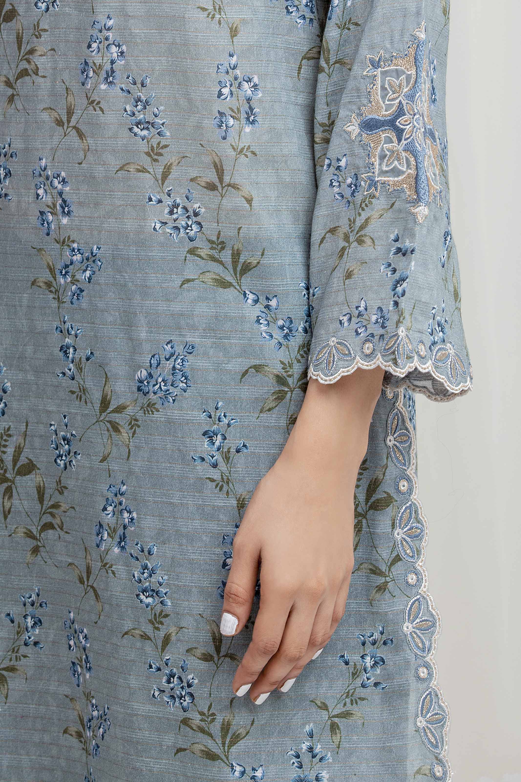 Embroidered Zari Lawn Suit - EWU6V23-33420-3P - Image 4