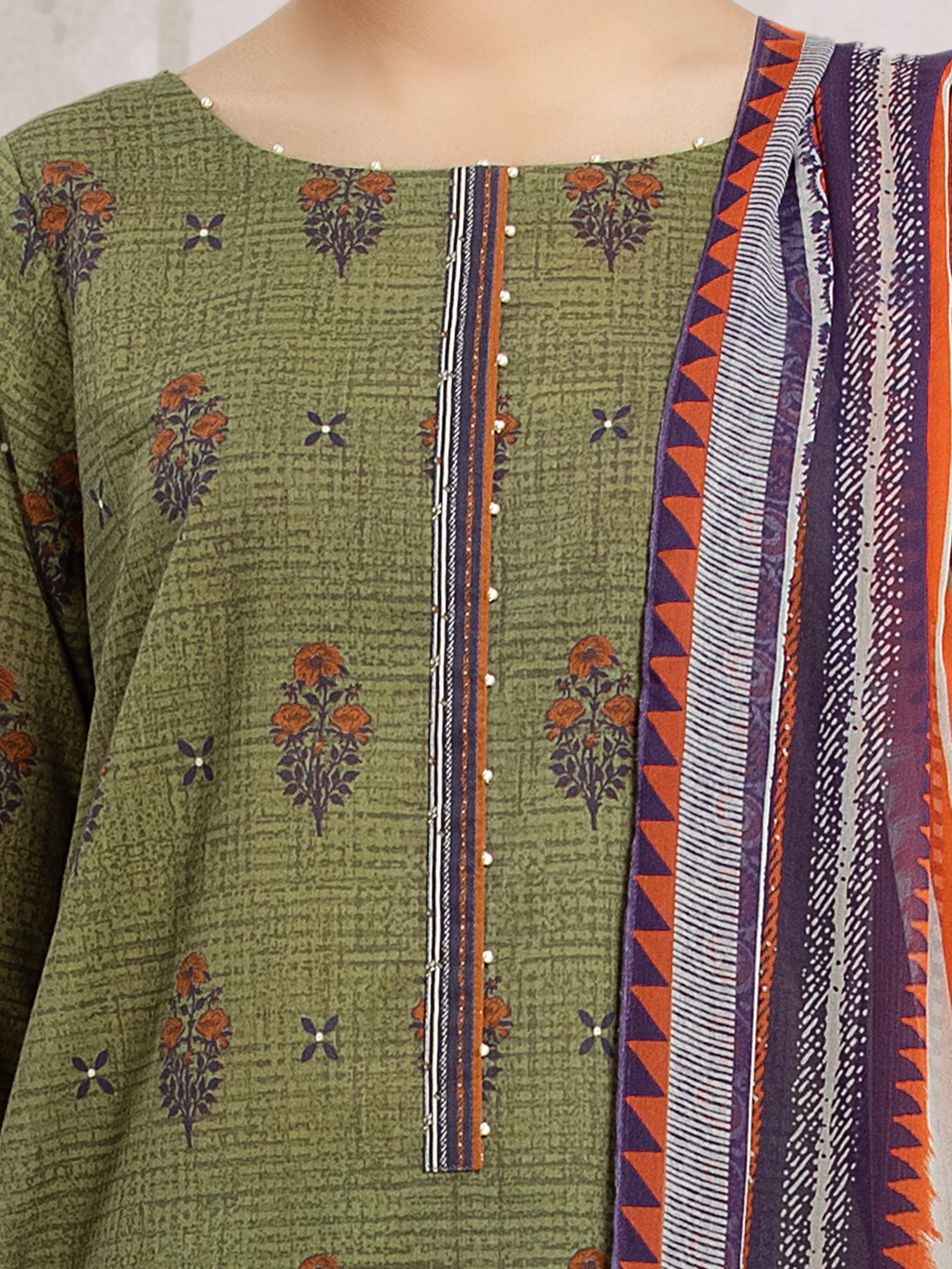 Printed Khaddar Suit - EWU24M2-197-3P - Image 3