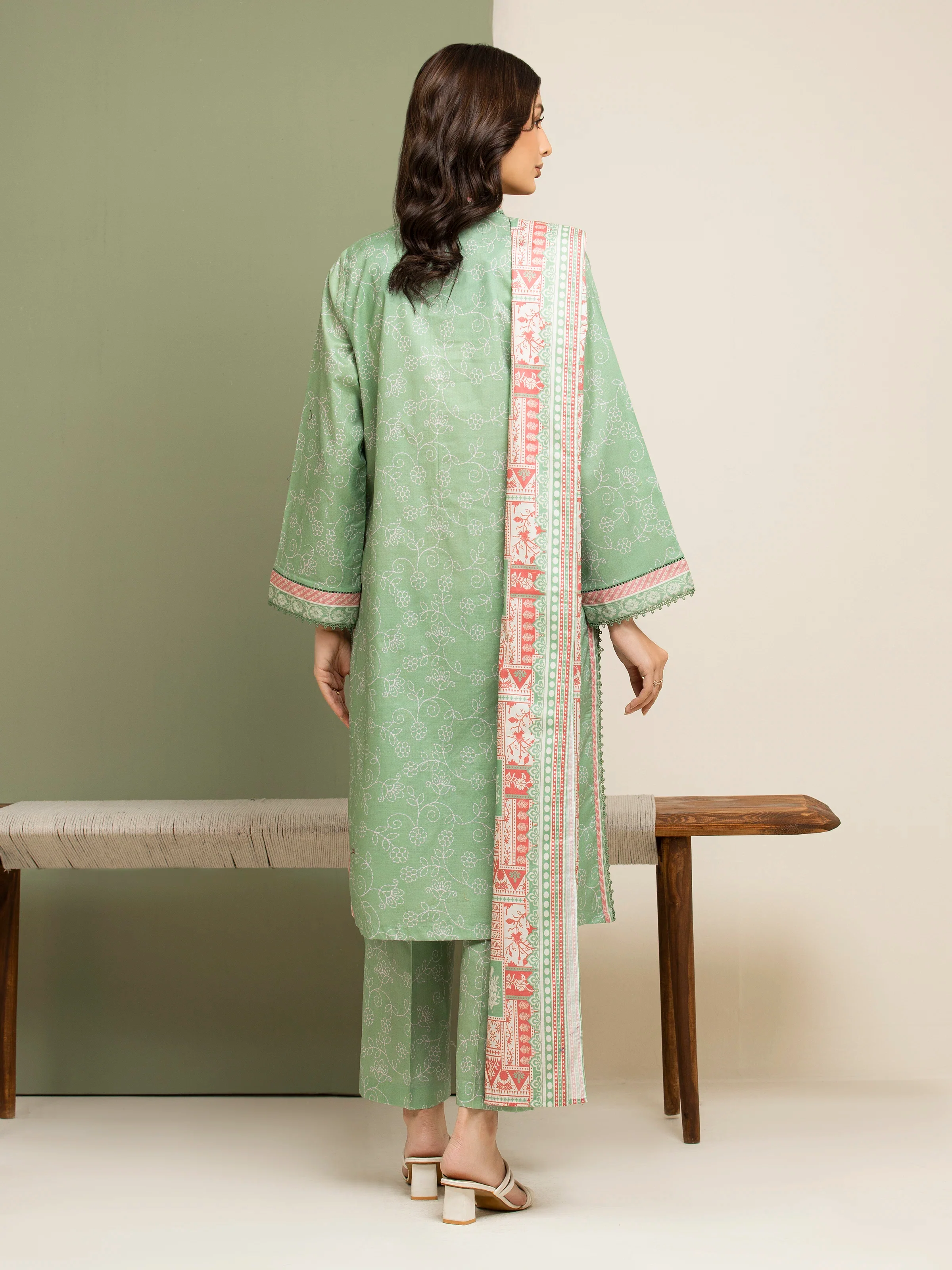 Printed Lawn Suit - EWU5A1-35159-3P - Image 2