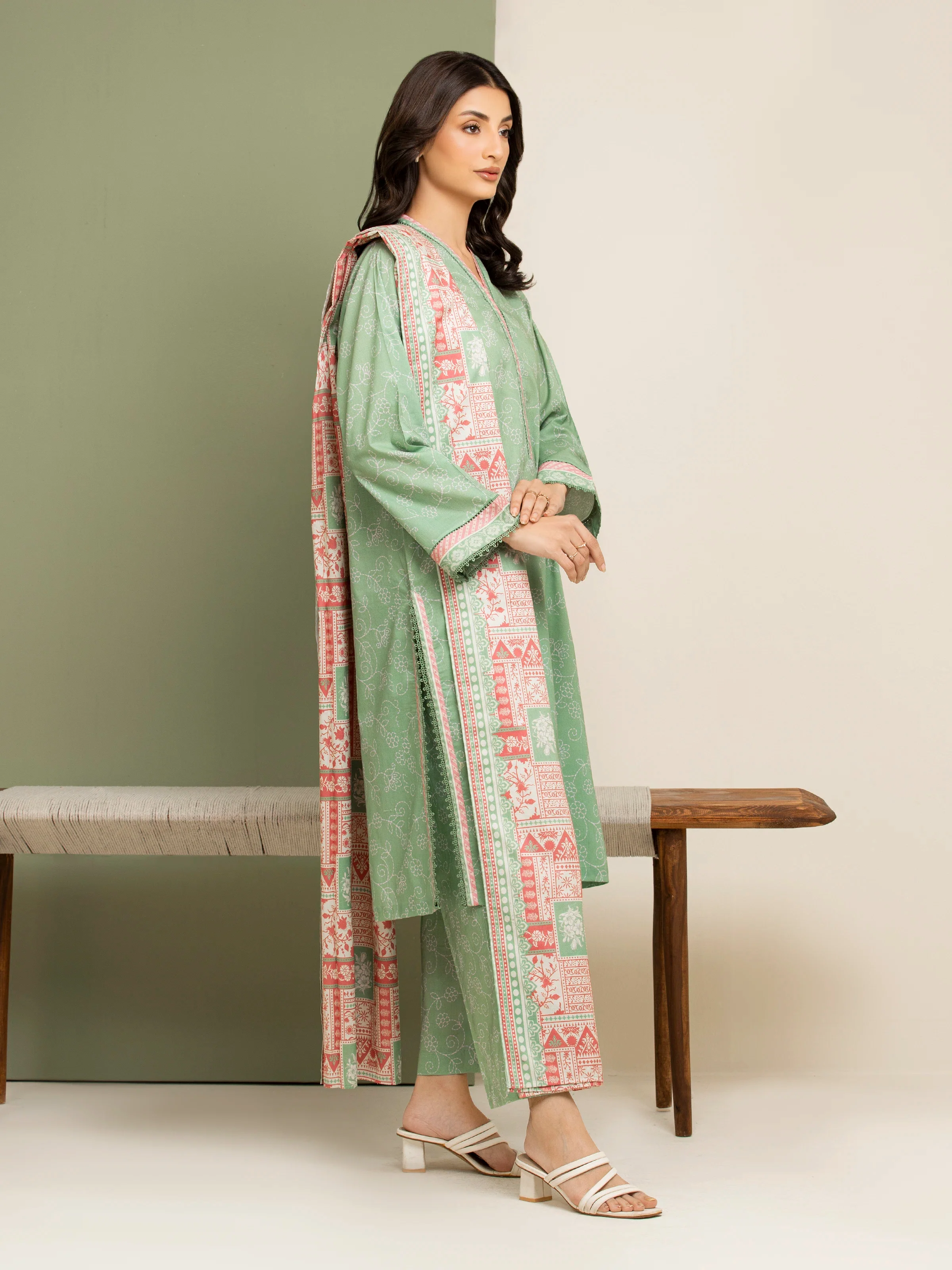 Printed Lawn Suit - EWU5A1-35159-3P - Image 3