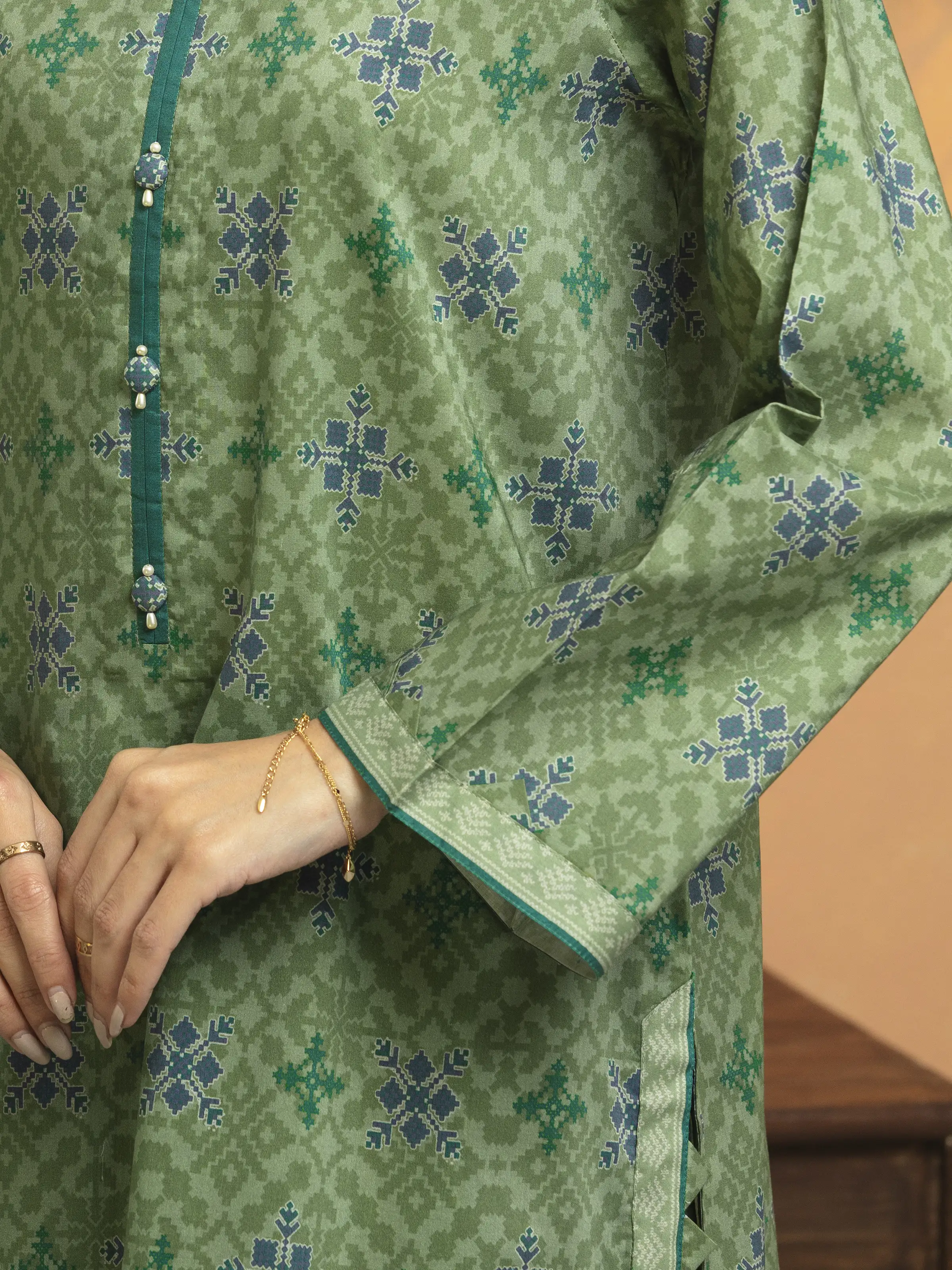 Printed Lawn Suit - EWU5A1-35198-3P - Image 5