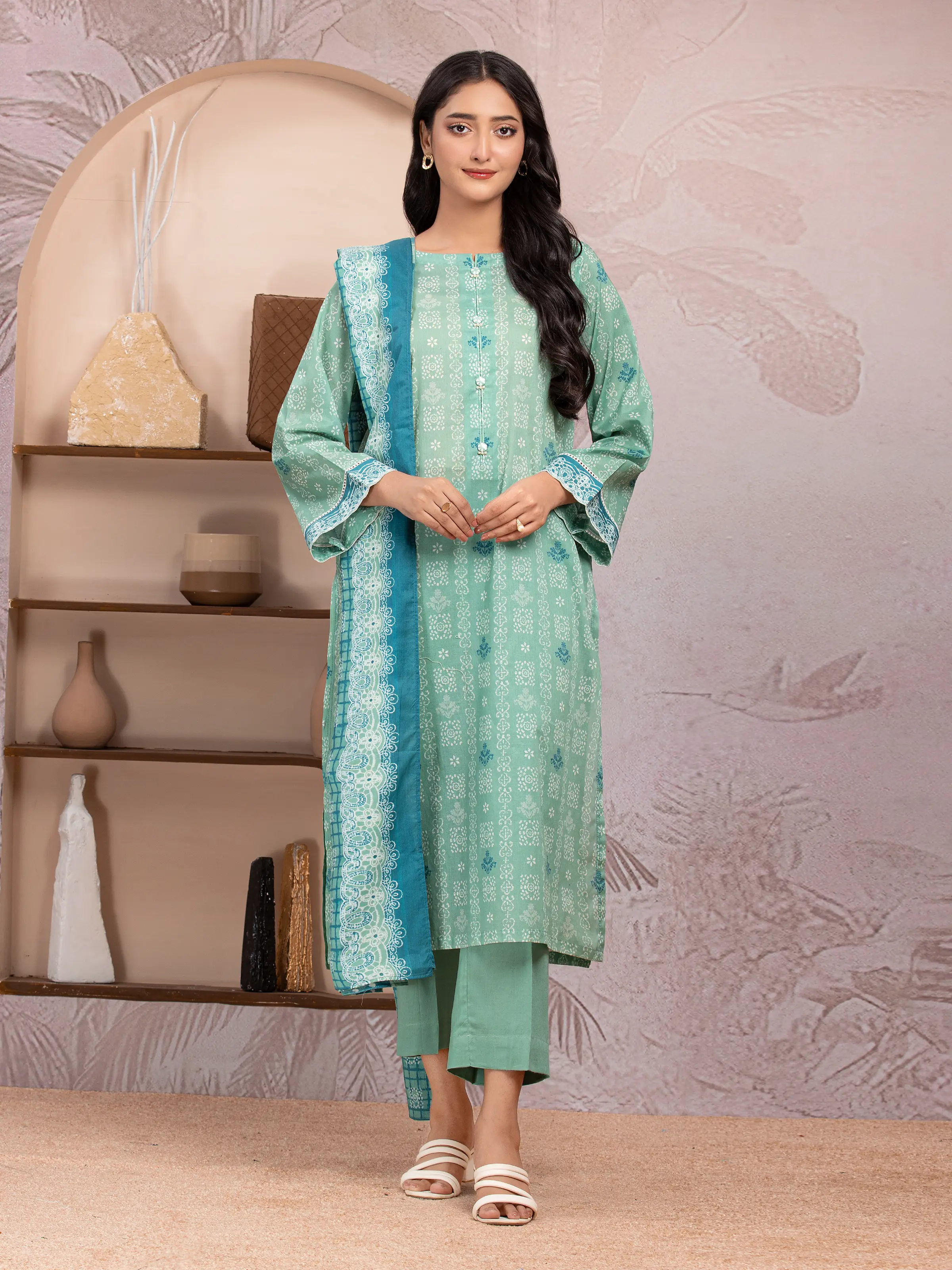 Printed Lawn Suit - EWU5A1-35210-3P