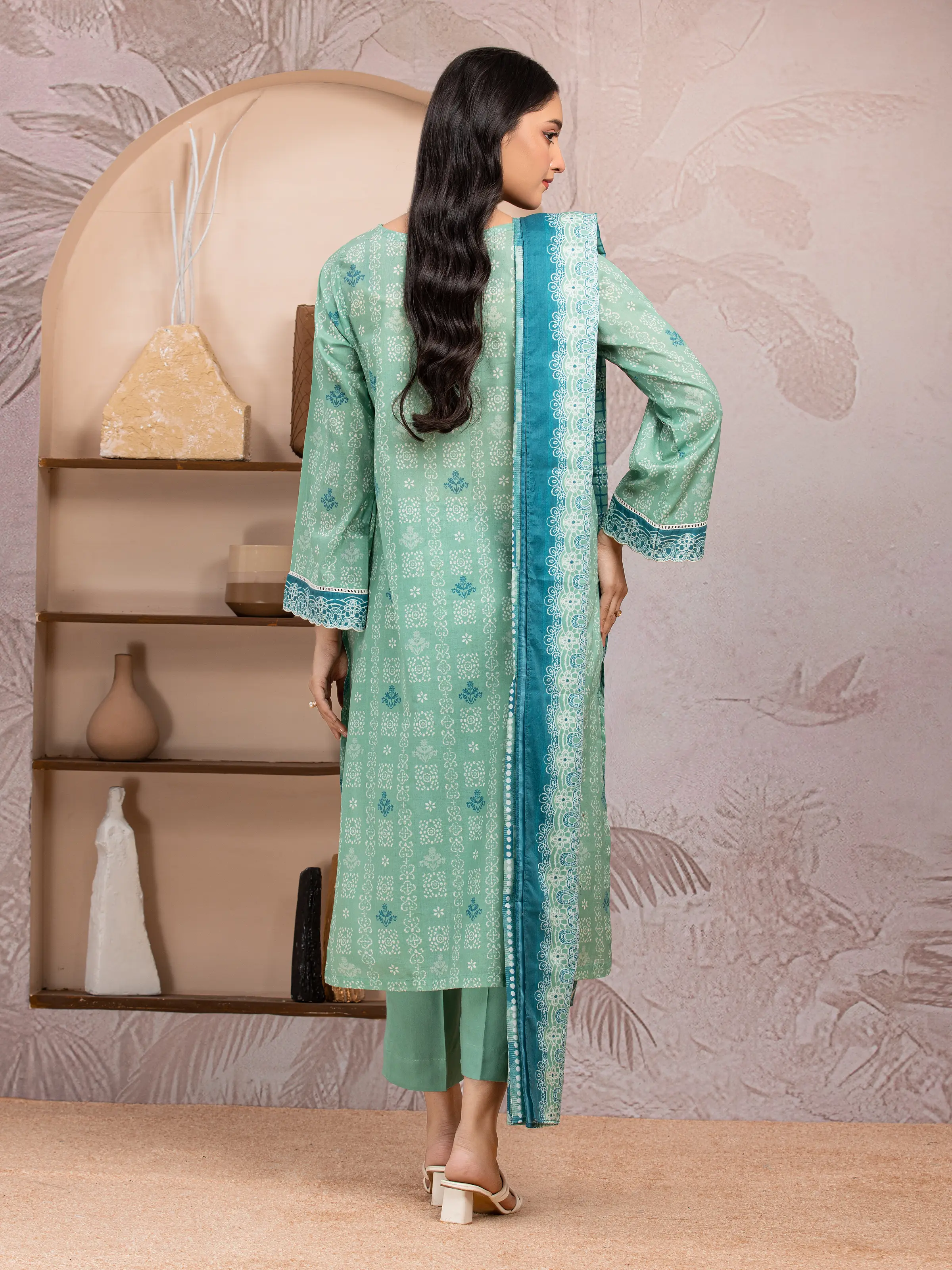 Printed Lawn Suit - EWU5A1-35210-3P - Image 2
