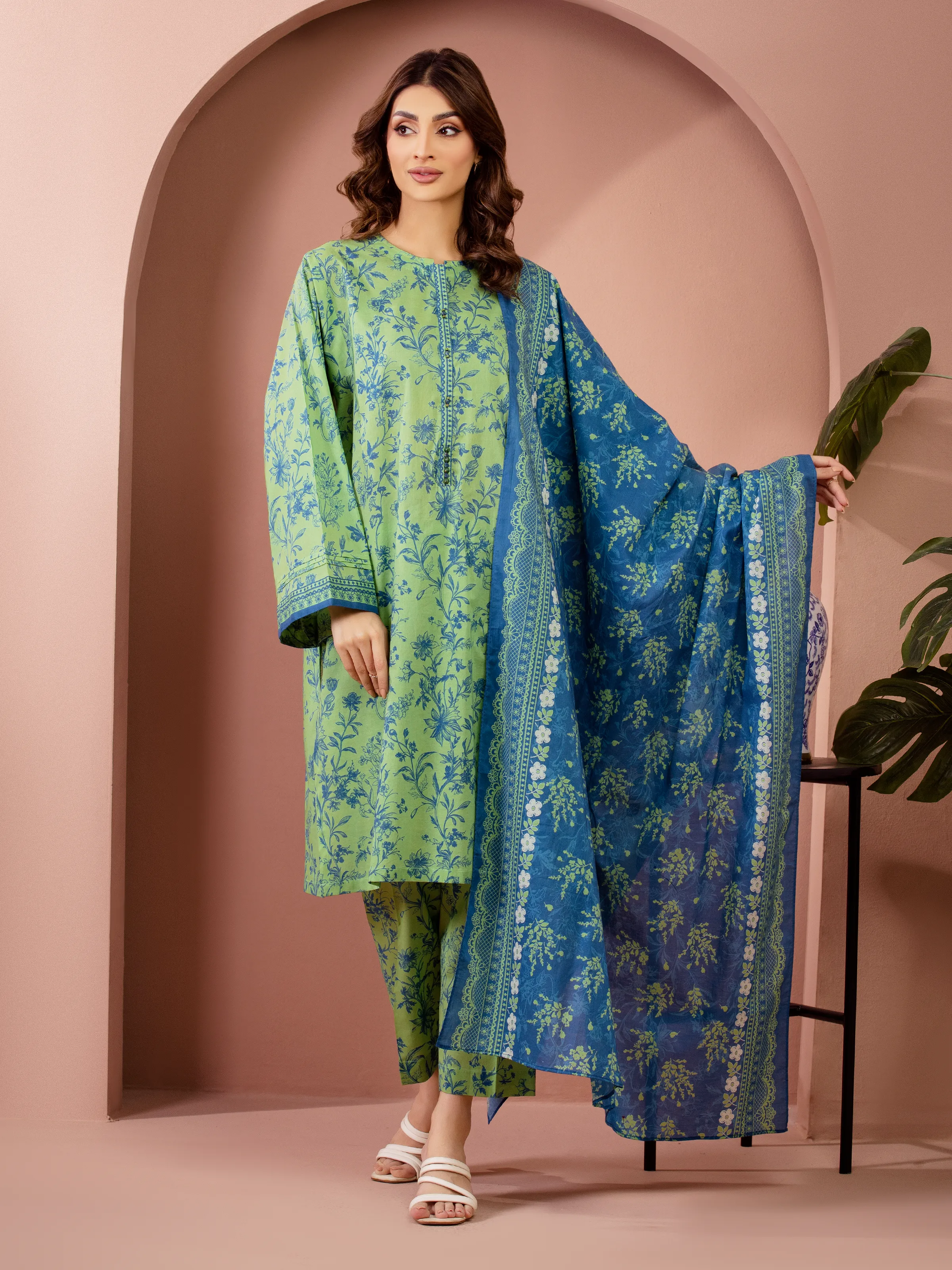 Printed Lawn Suit - EWU6A1-36517-3P