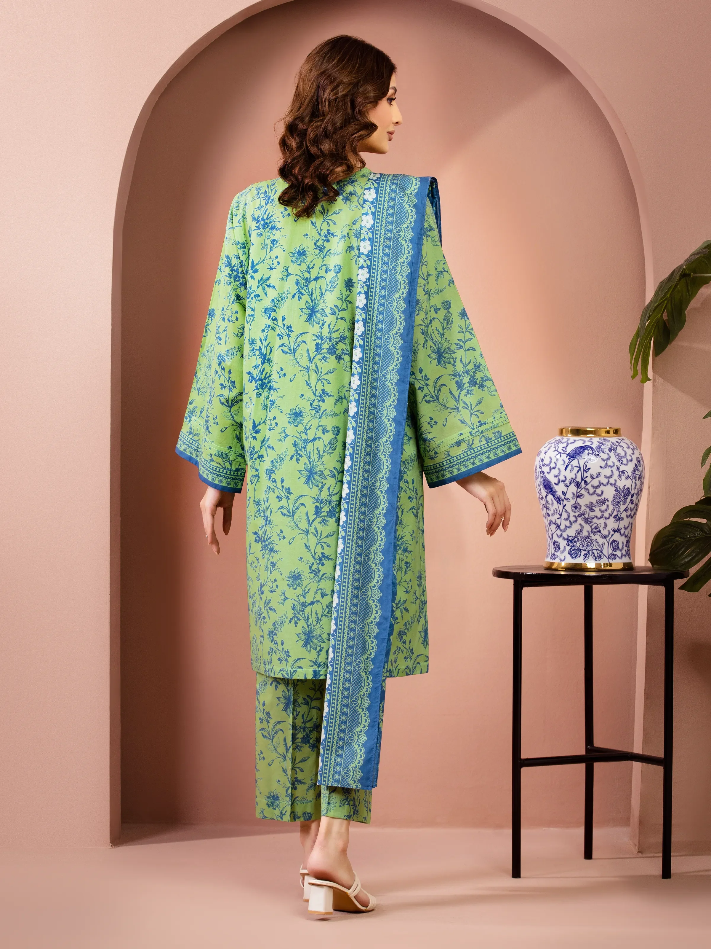 Printed Lawn Suit - EWU6A1-36517-3P - Image 5