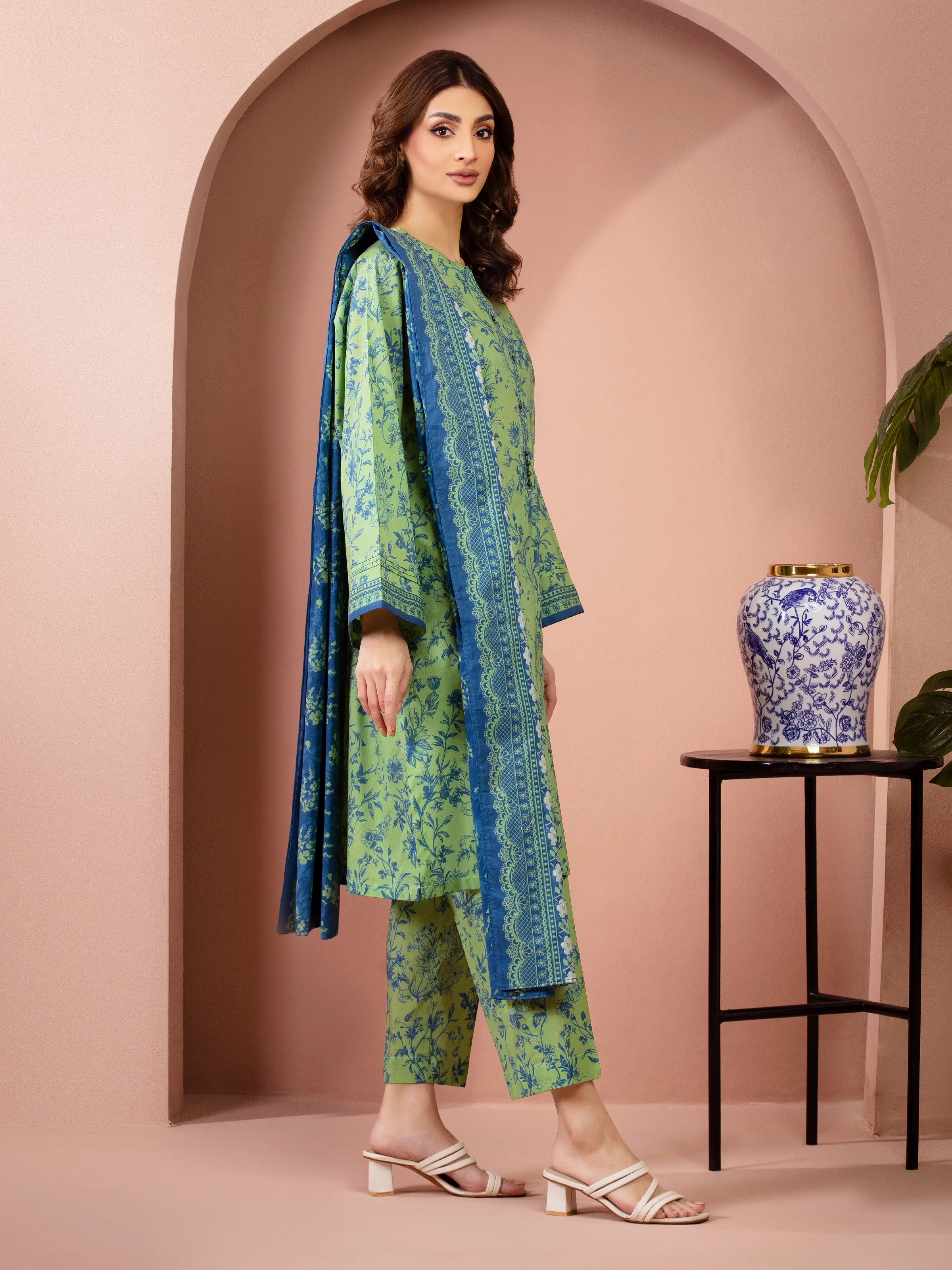 Printed Lawn Suit - EWU6A1-36517-3P - Image 6