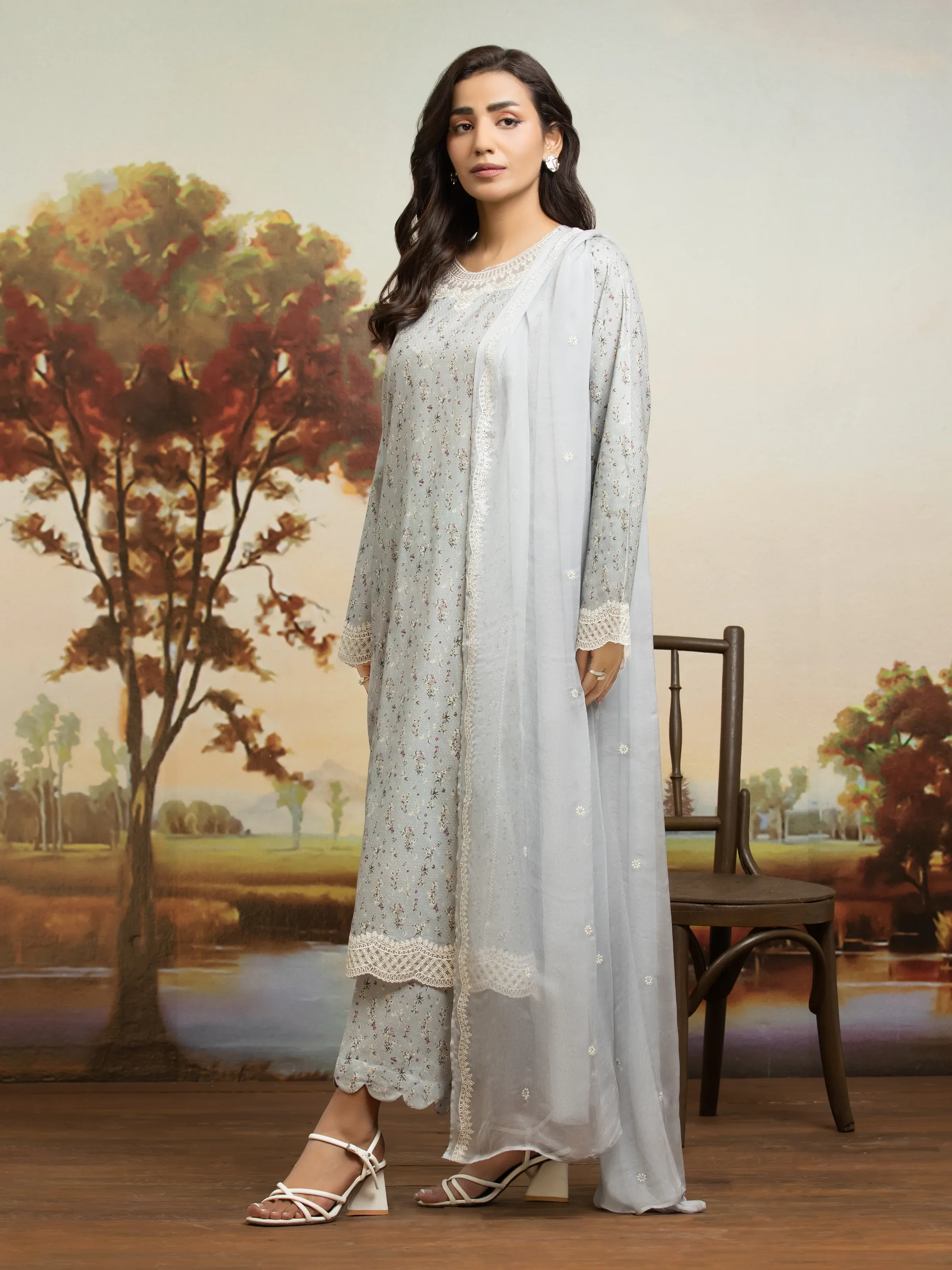 Embroidered Dobby Suit - EWU25V7-30172-3P - Image 3