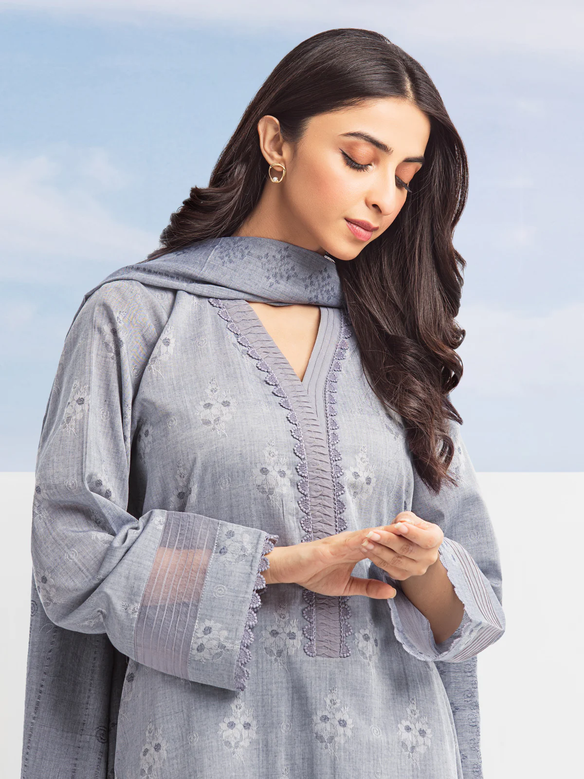 Embroidered Jacquard Suit - EWU24V3-28786-3P - Image 2