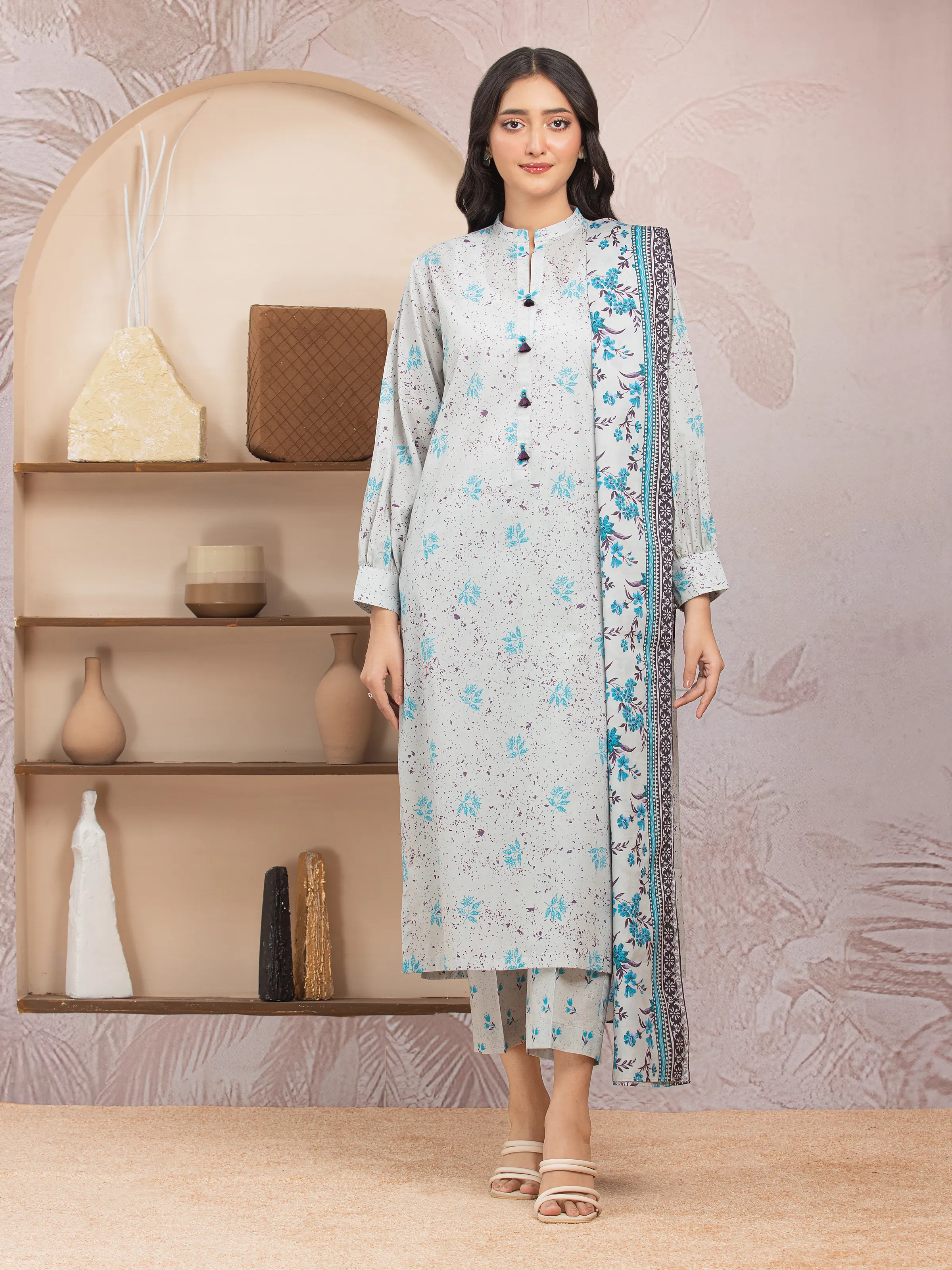 Printed Lawn Suit - EWU5A1-35017-3P