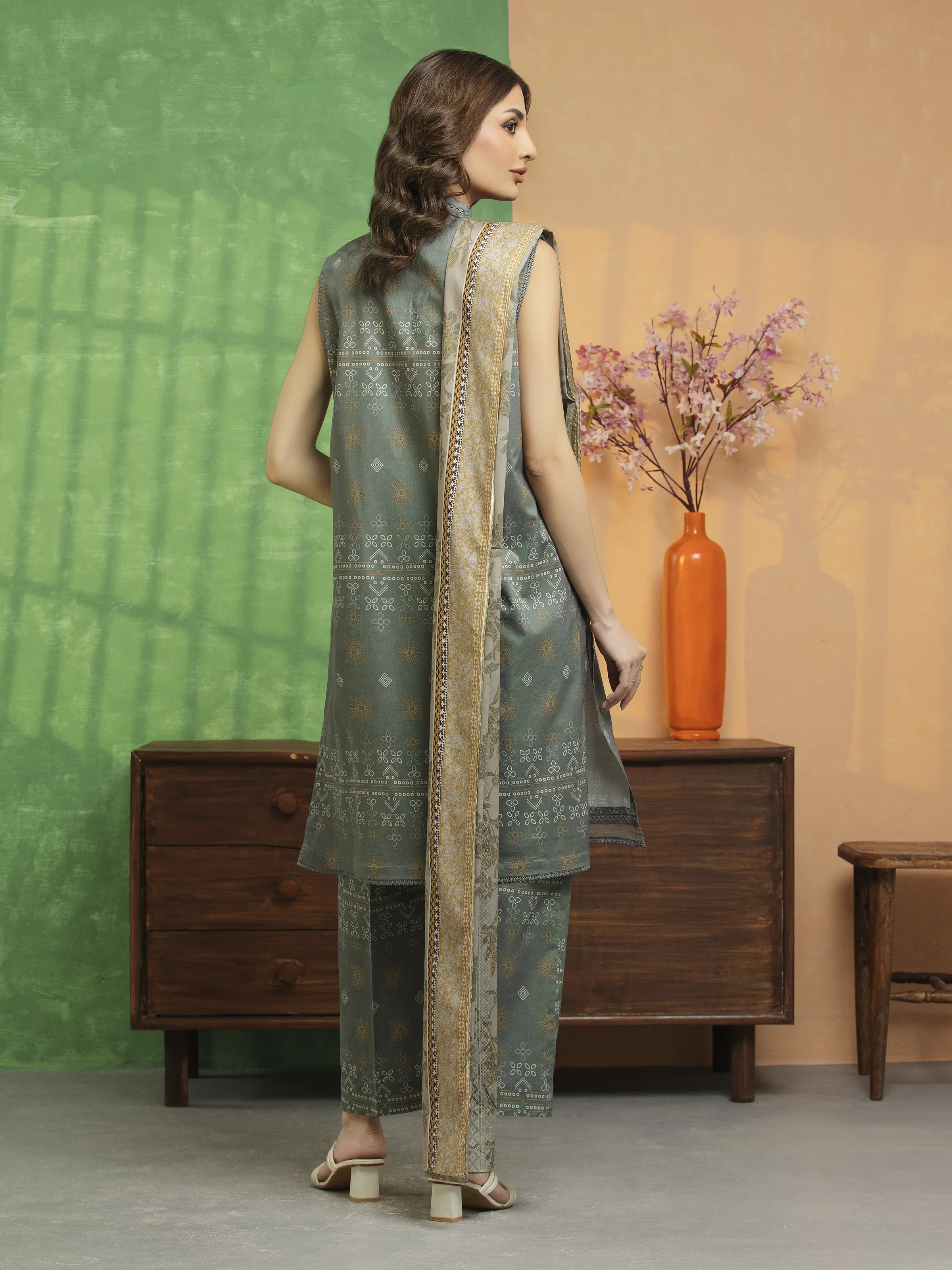 Printed Lawn Suit - EWU5A1-35633-3P - Image 2