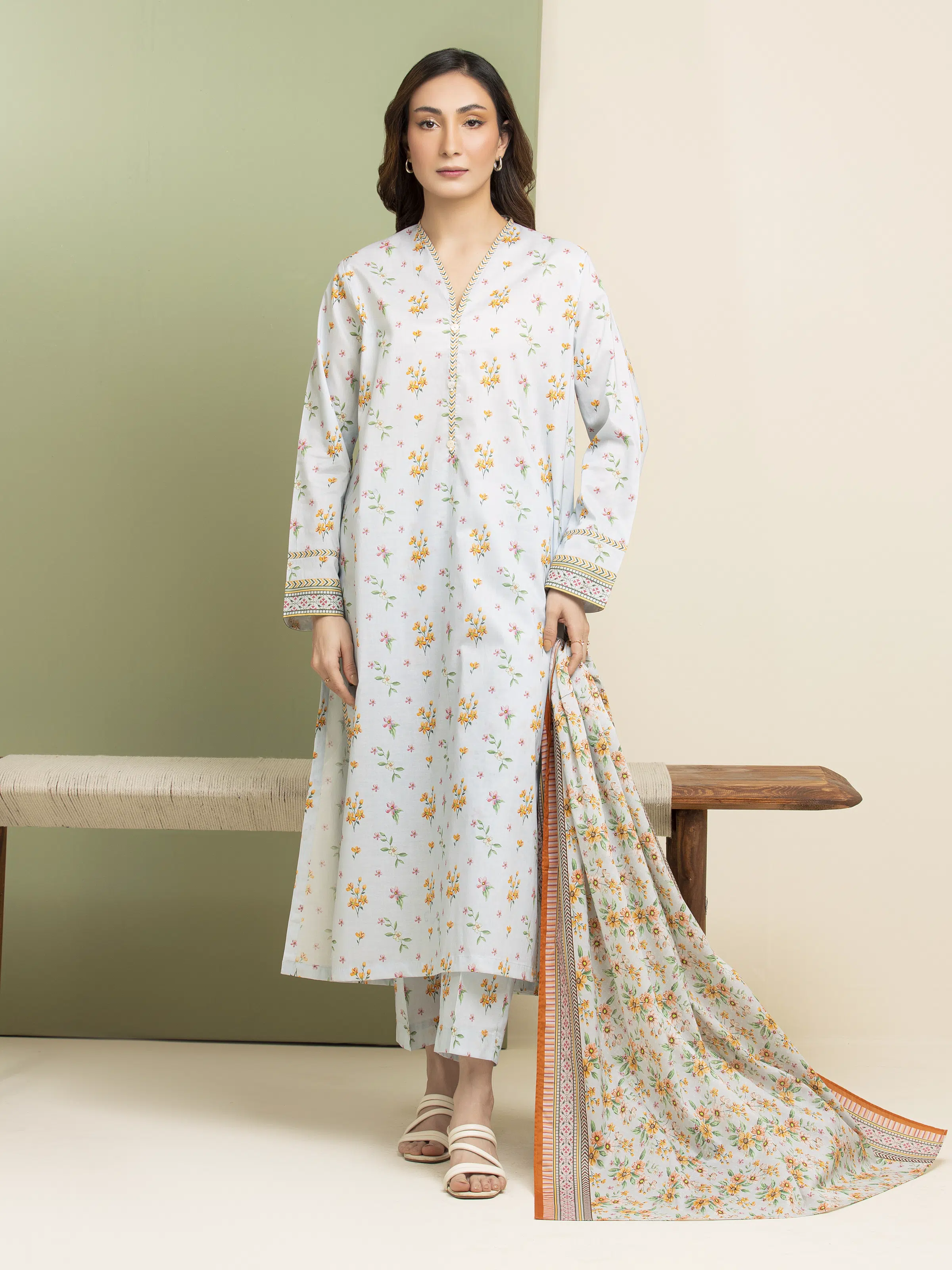 Printed Lawn Suit - EWU5A1-35072-3P