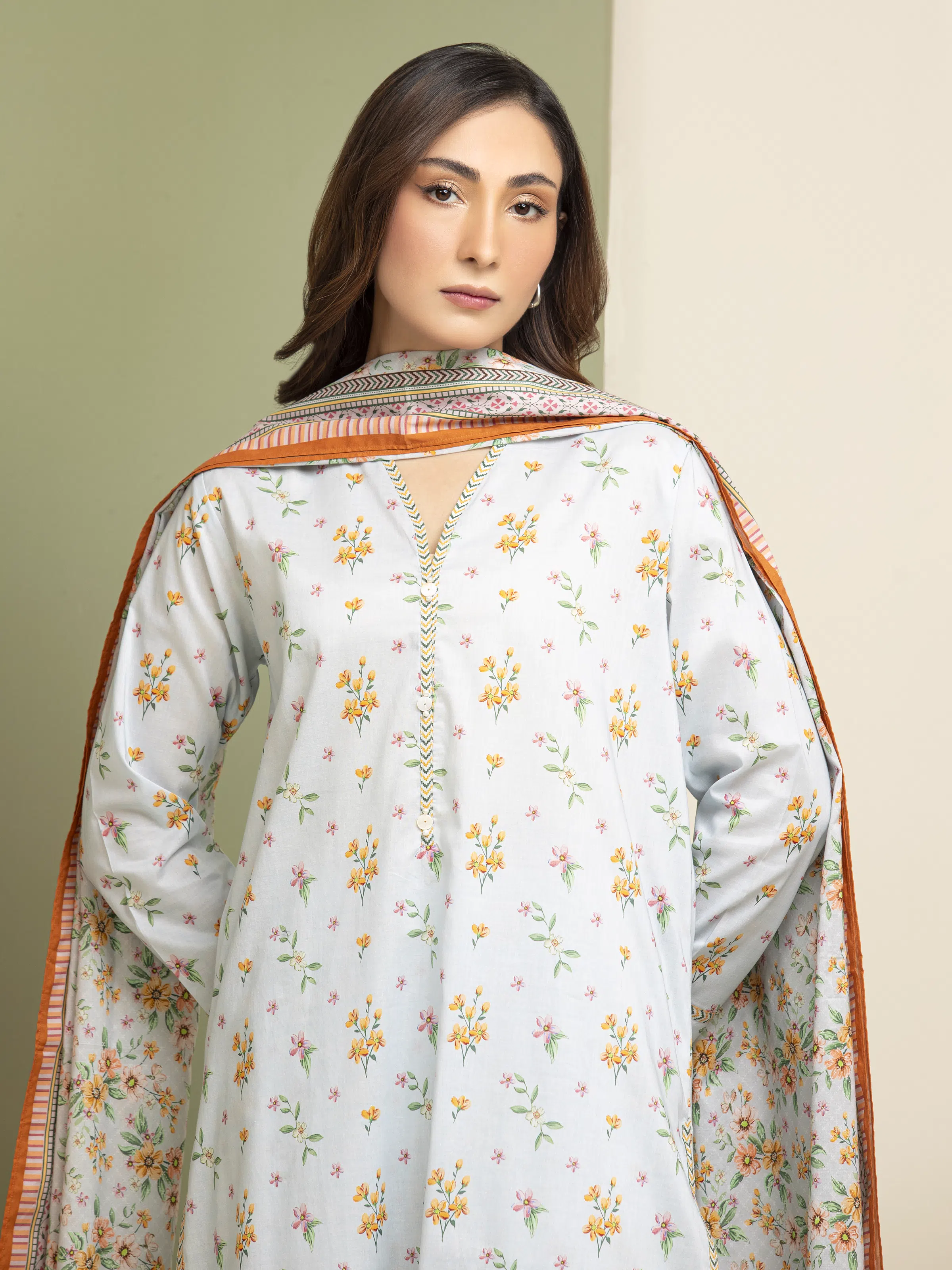 Printed Lawn Suit - EWU5A1-35072-3P - Image 2