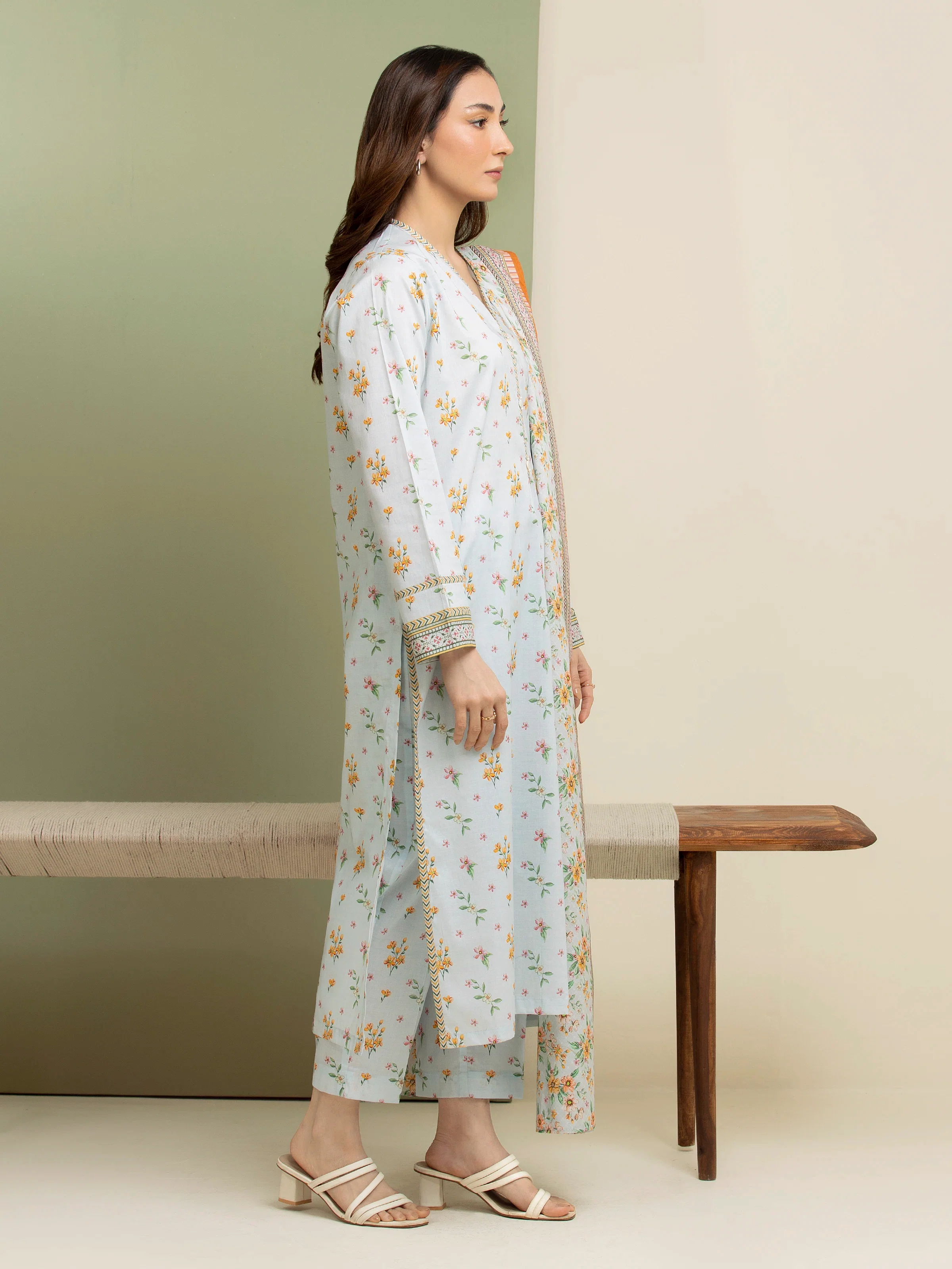 Printed Lawn Suit - EWU5A1-35072-3P - Image 4