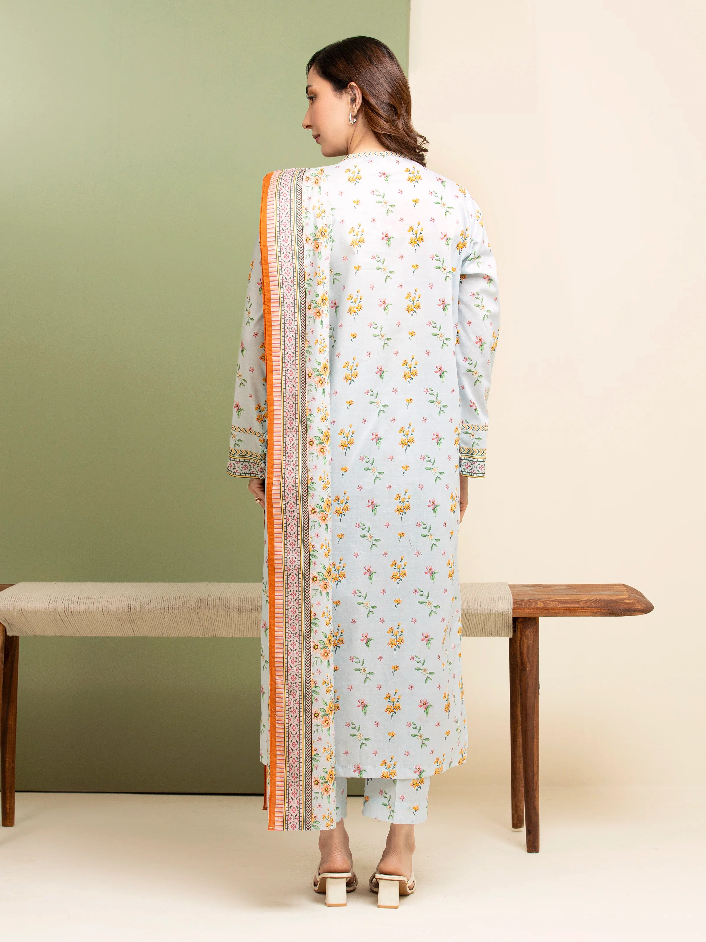 Printed Lawn Suit - EWU5A1-35072-3P - Image 5