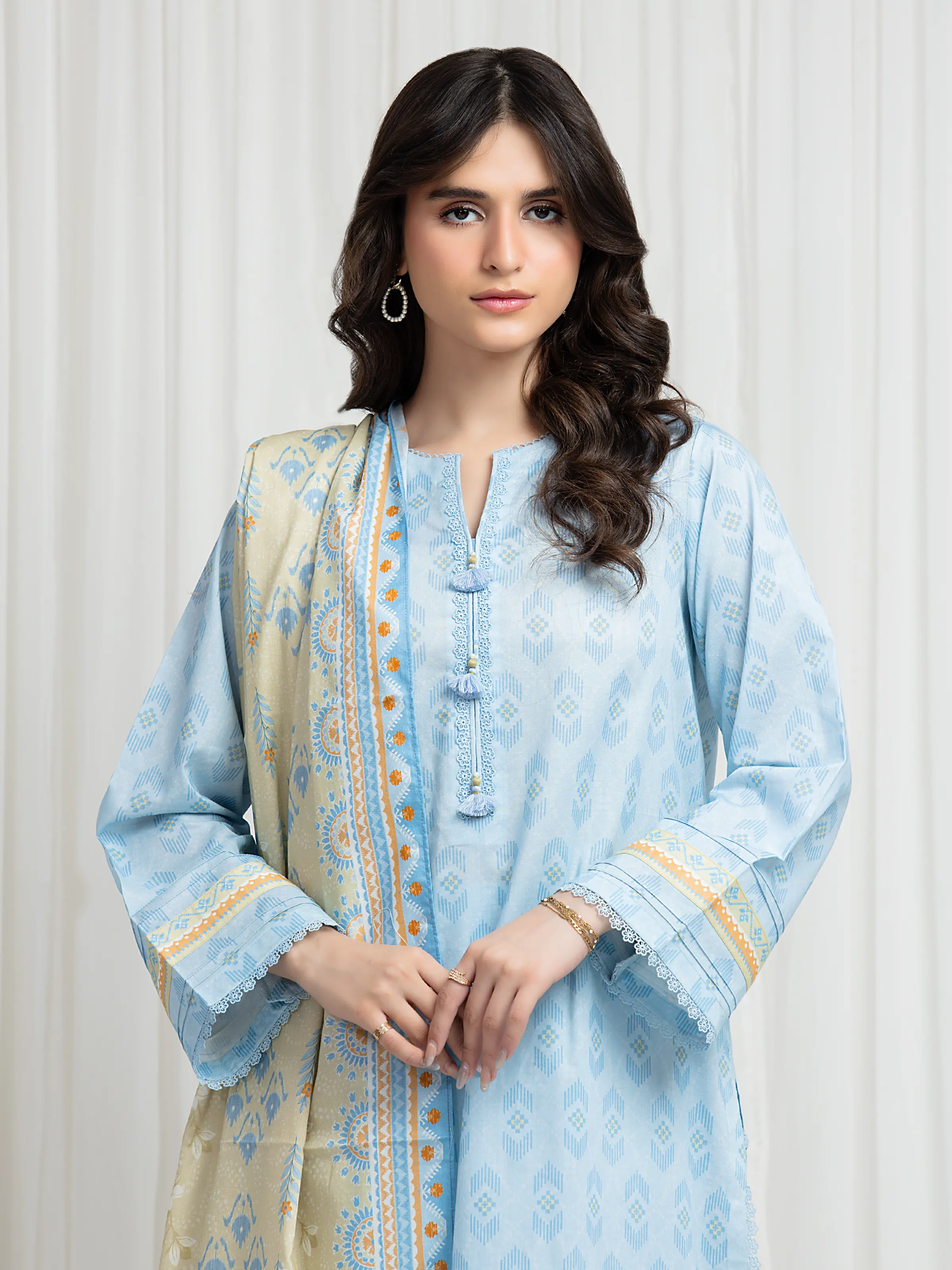 Printed Lawn Suit - EWU6A1-36616-3P - Image 2