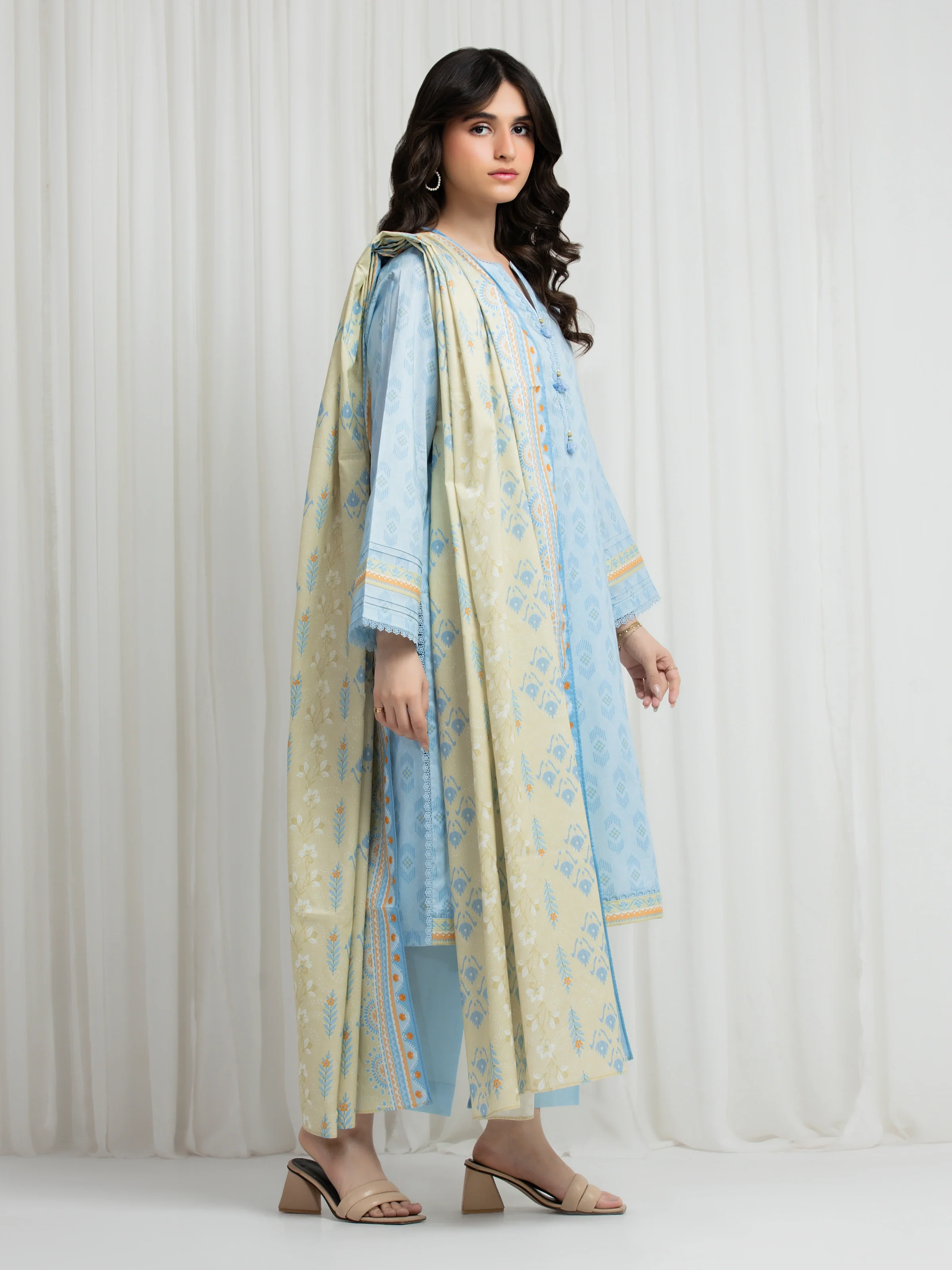 Printed Lawn Suit - EWU6A1-36616-3P - Image 5