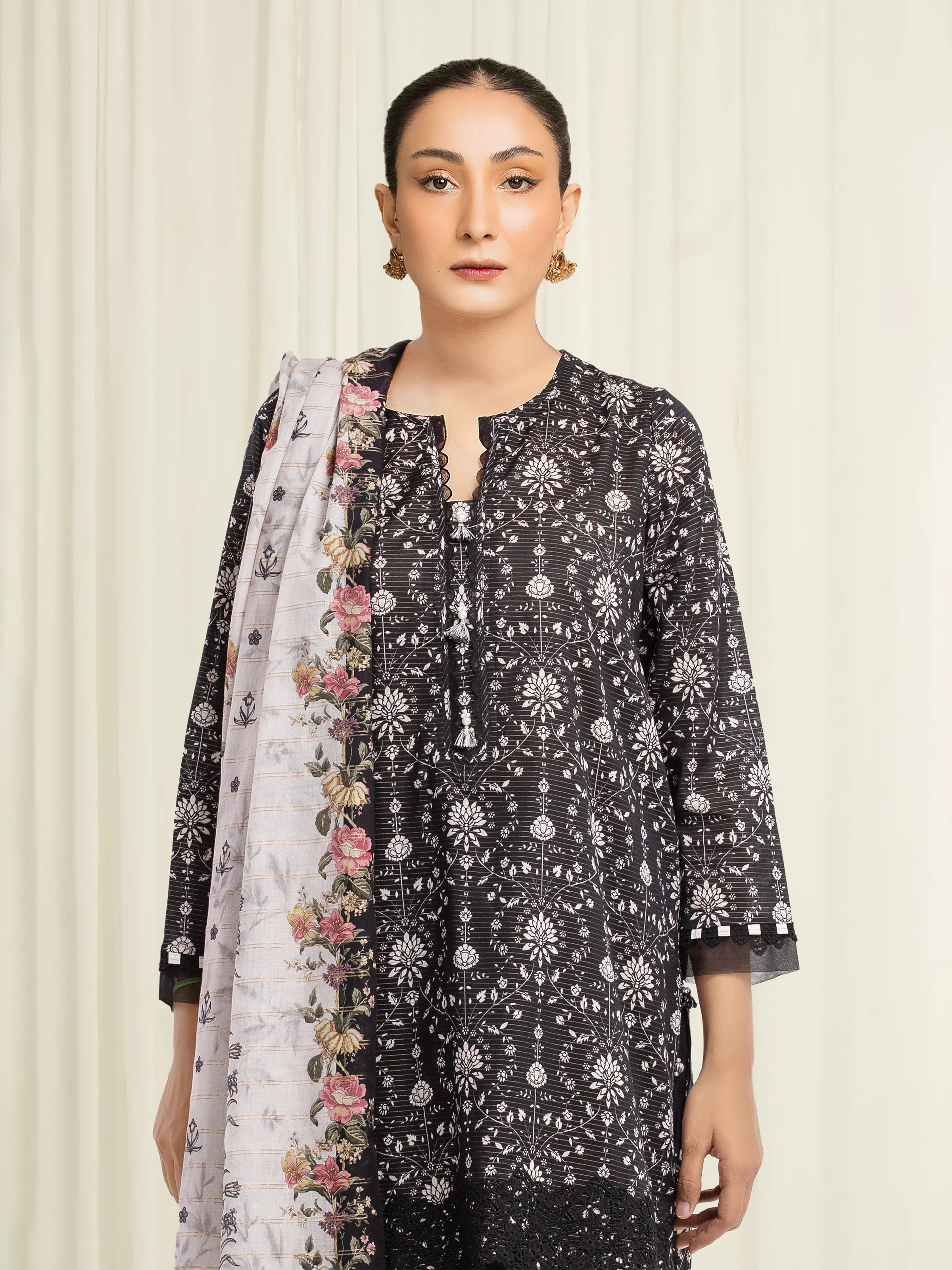 Printed Zari Lawn Suit - EWU6M6-048-3P - Image 2