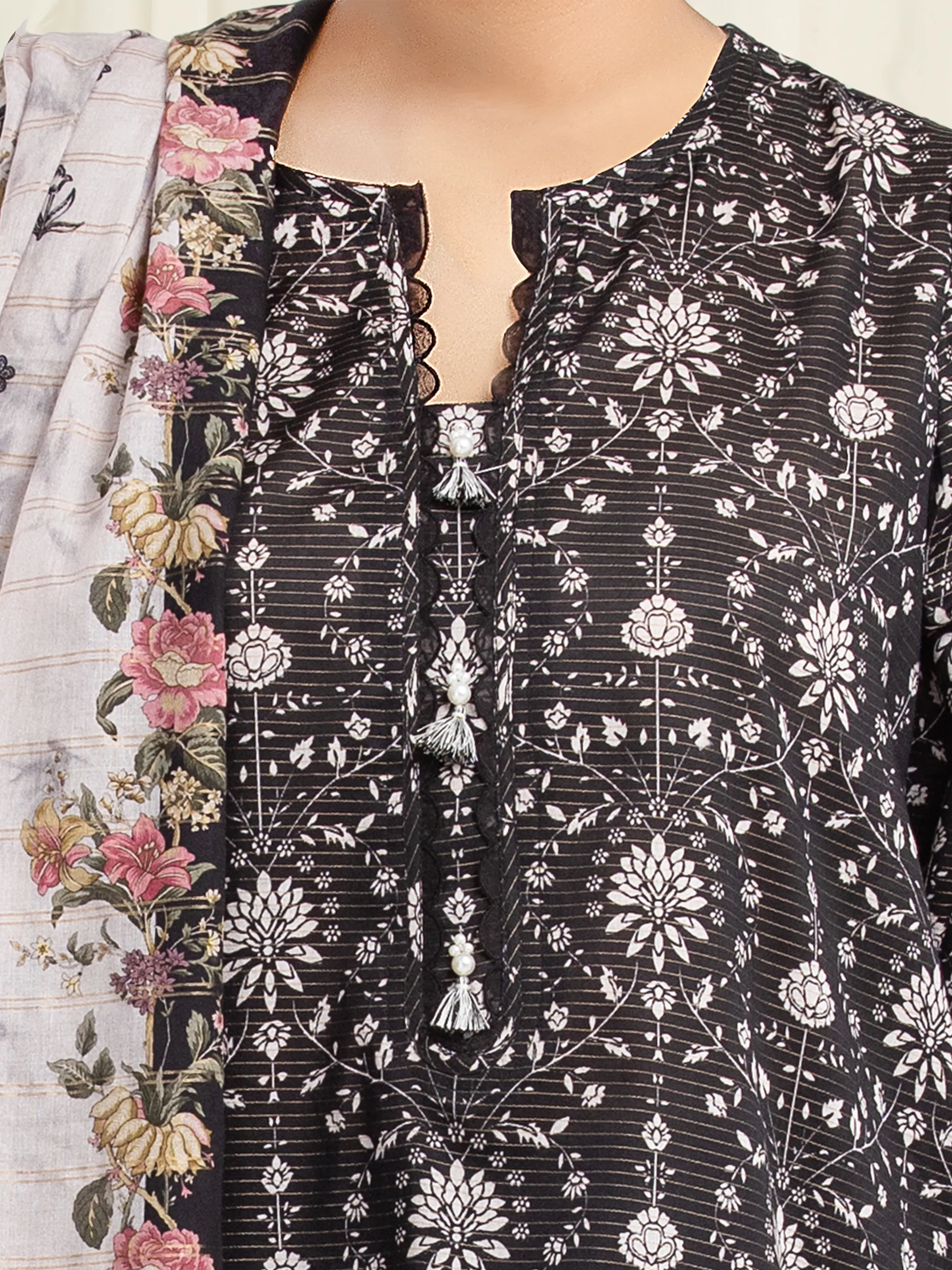 Printed Zari Lawn Suit - EWU6M6-048-3P - Image 4