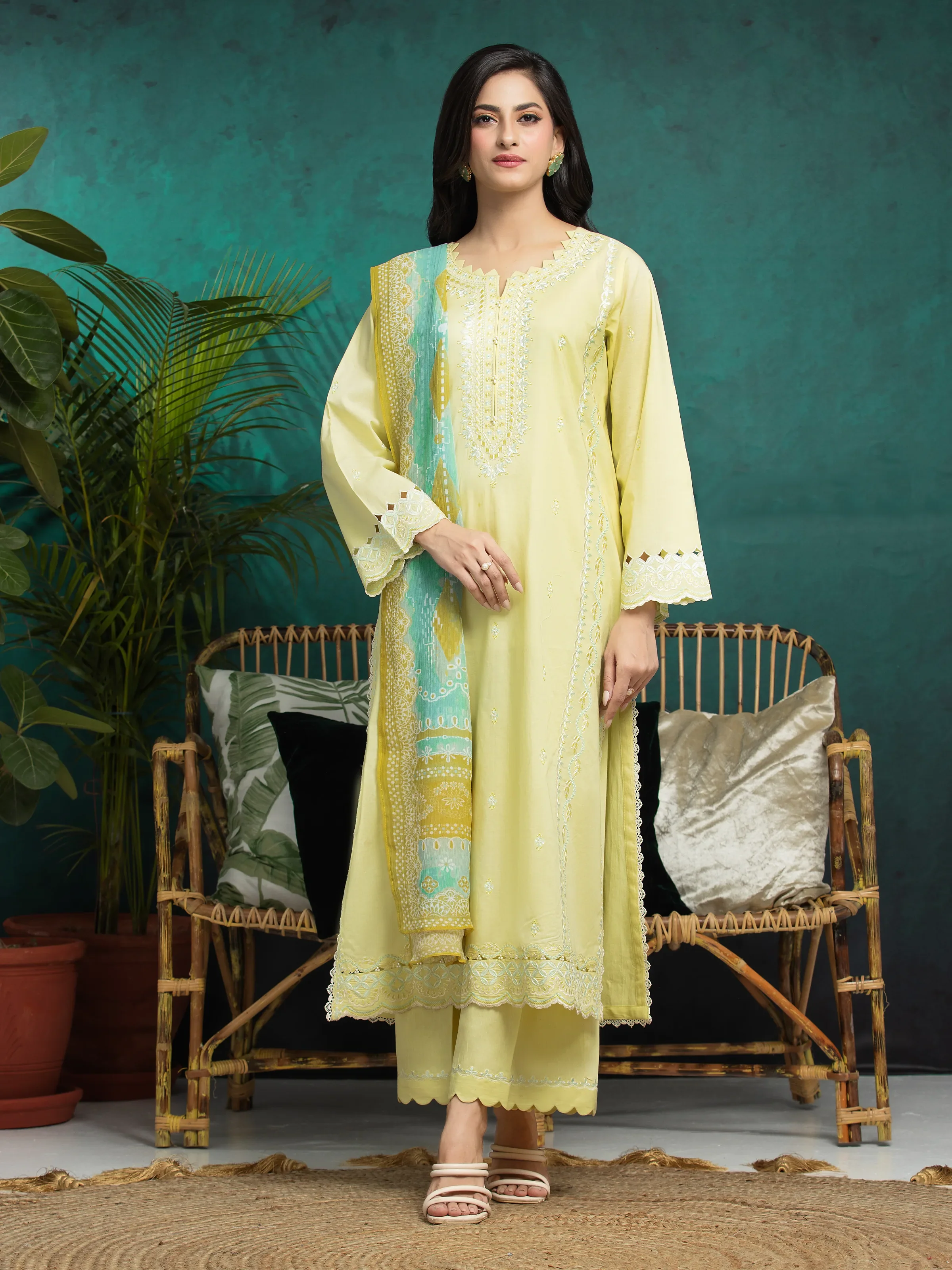 Embroidered Cambric Suit - EWU24V2-31010-3P
