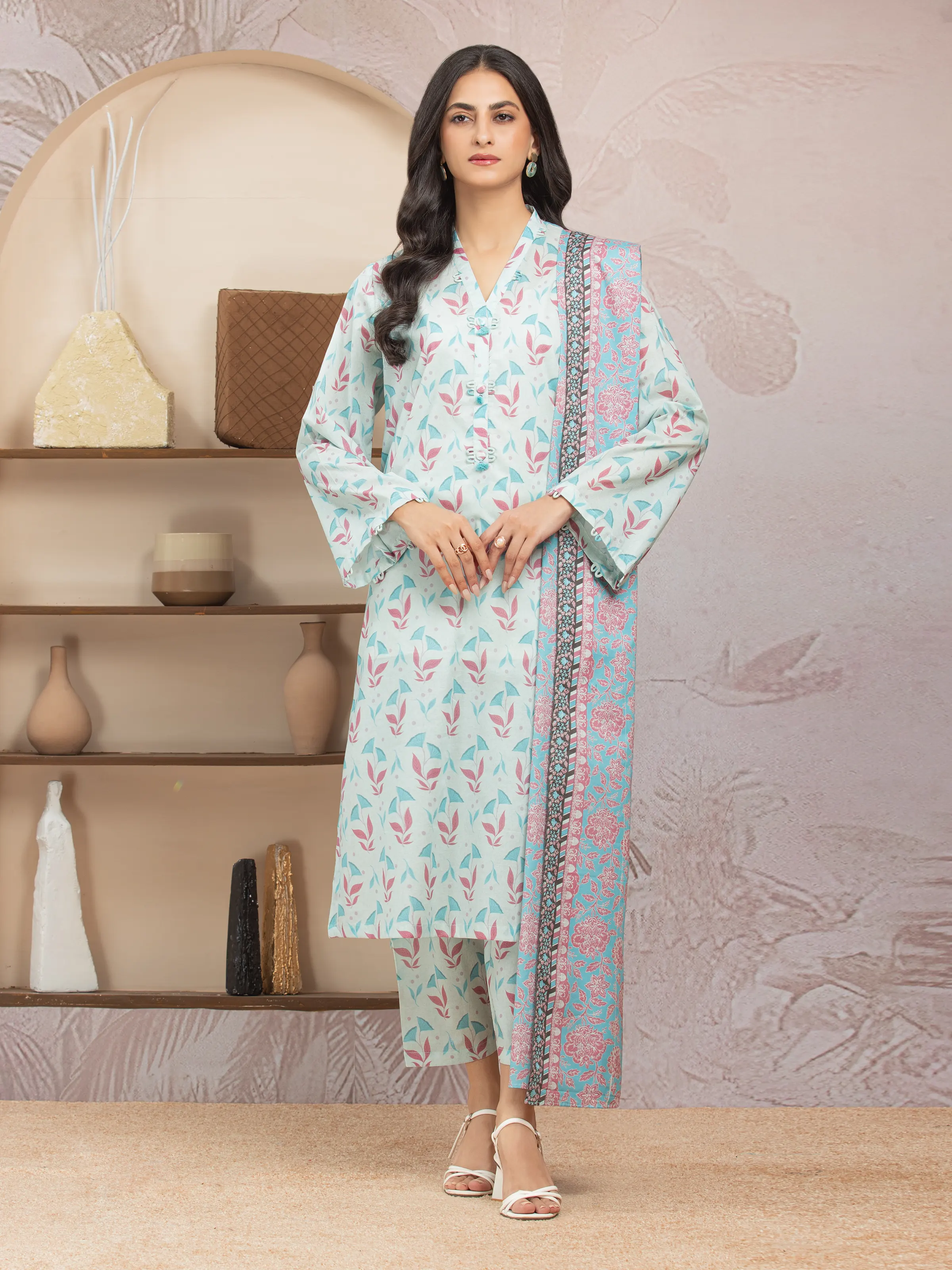 Printed Lawn Suit - EWU5A1-35010-3P