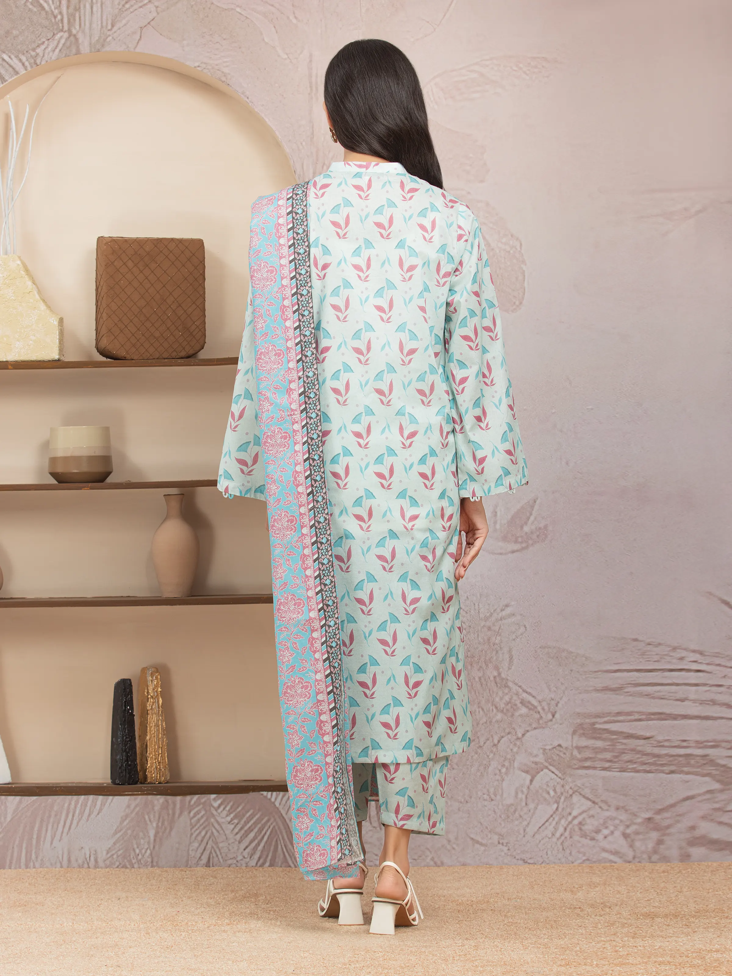 Printed Lawn Suit - EWU5A1-35010-3P - Image 2