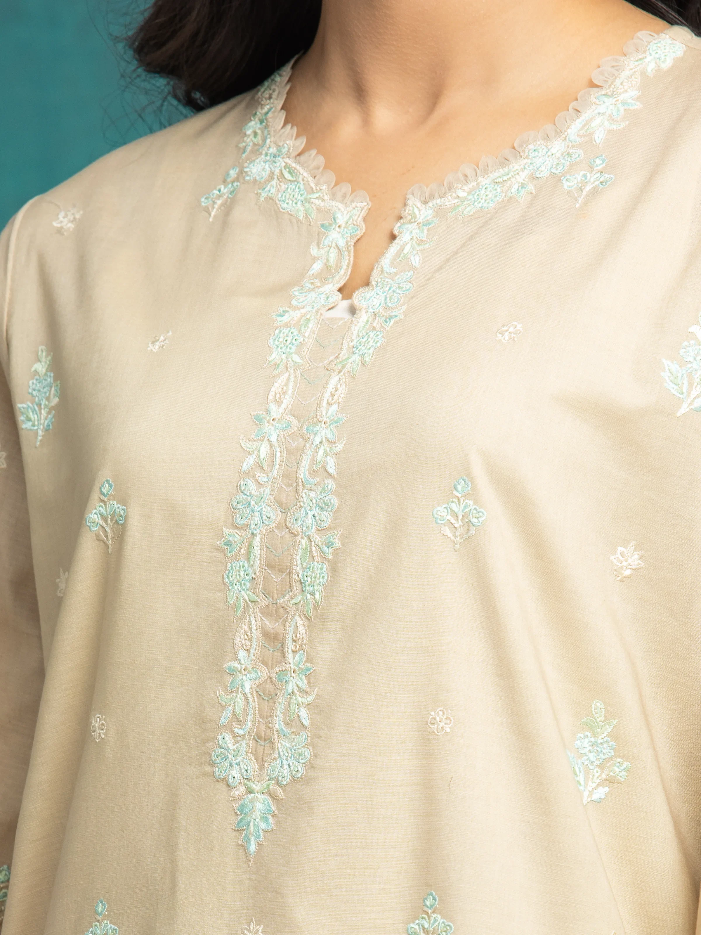 Embroidered Cambric Suit - EWU24V2-31003-3P - Image 3