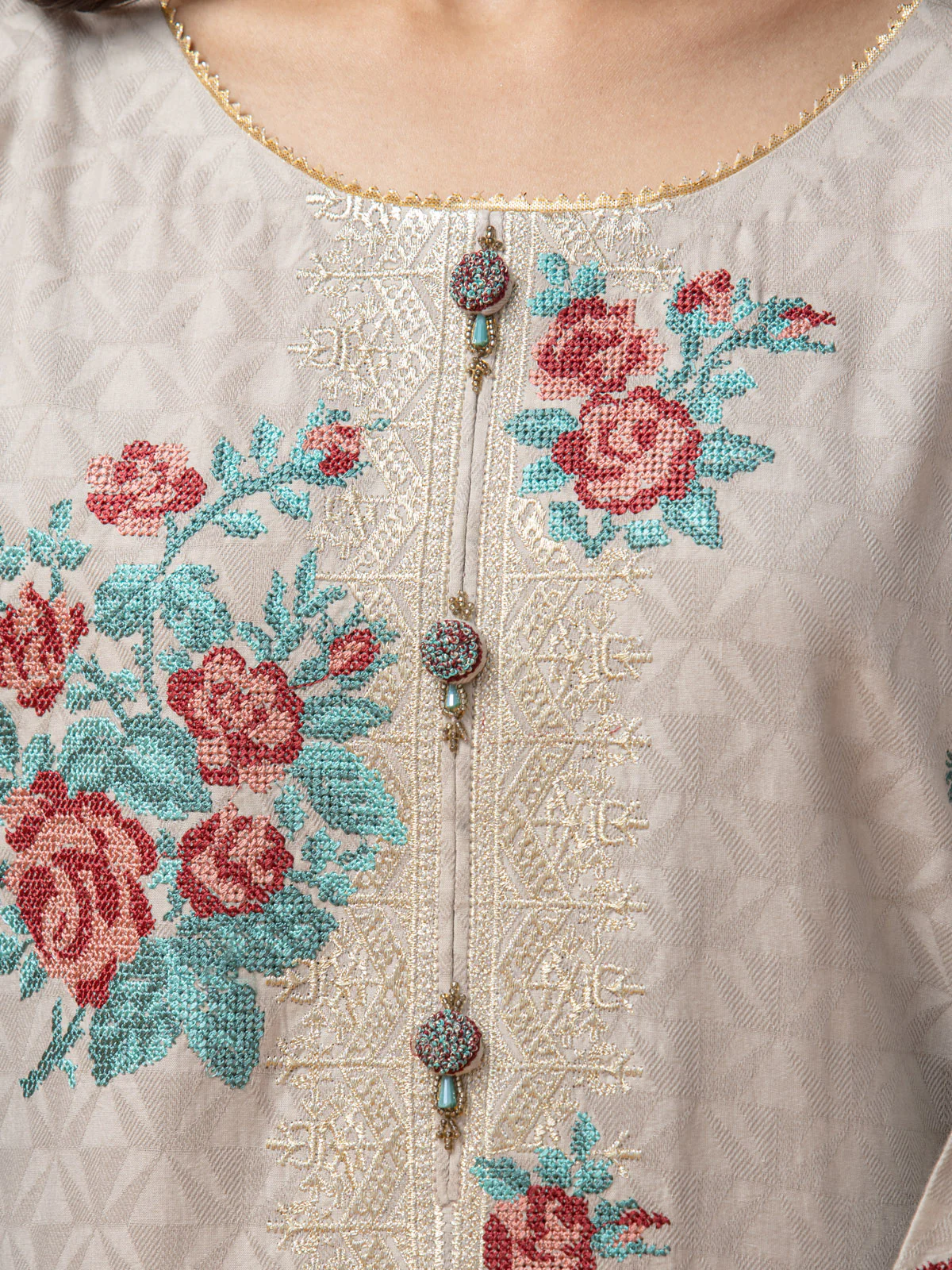 Embroidered Dobby Suit - EWU23V7-26625-3P - Image 4